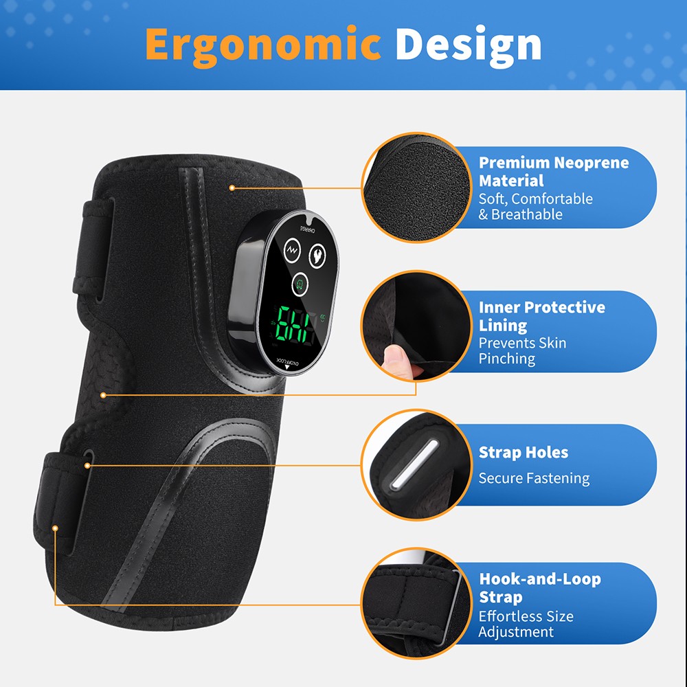 Electric Elbow Massager Brace Wrap Joint Pain Relief Heating Vibration Therapy