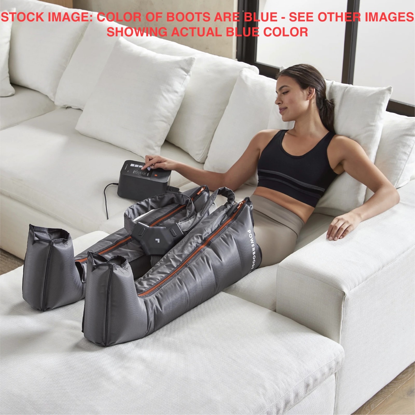 Sharper Image PowerBoost Air Compression Boots Leg Massager L-XL