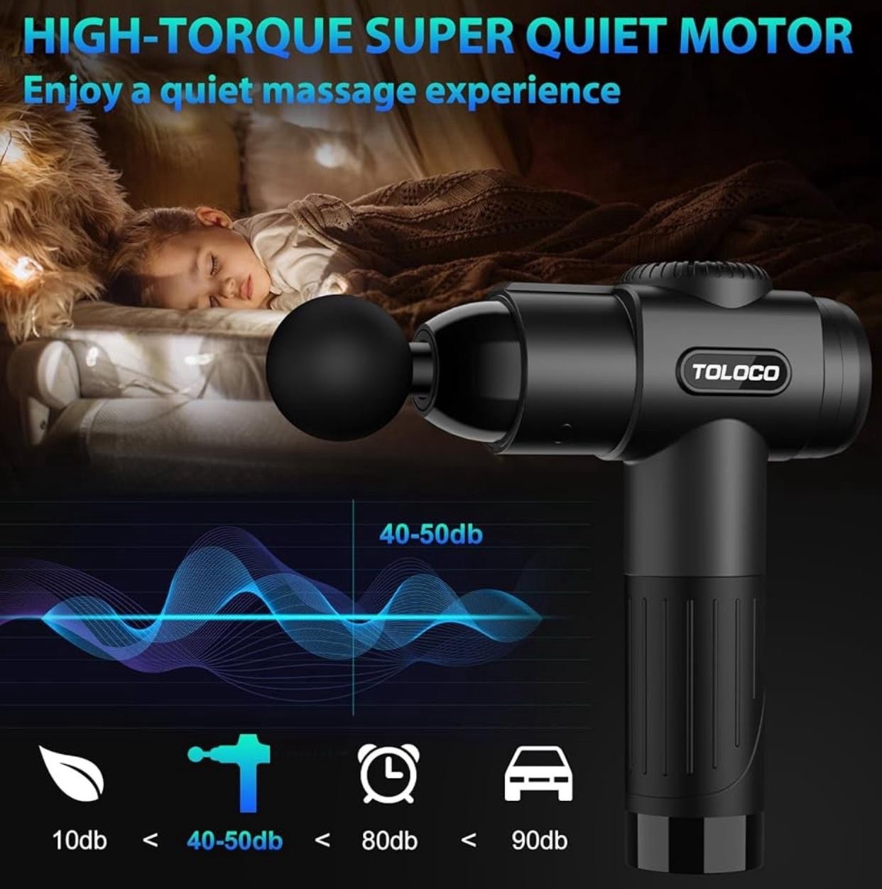 Youdgee Muscle Massage Gun Deep Tissue for Athletes 6 Speeds Levels 2500mah
