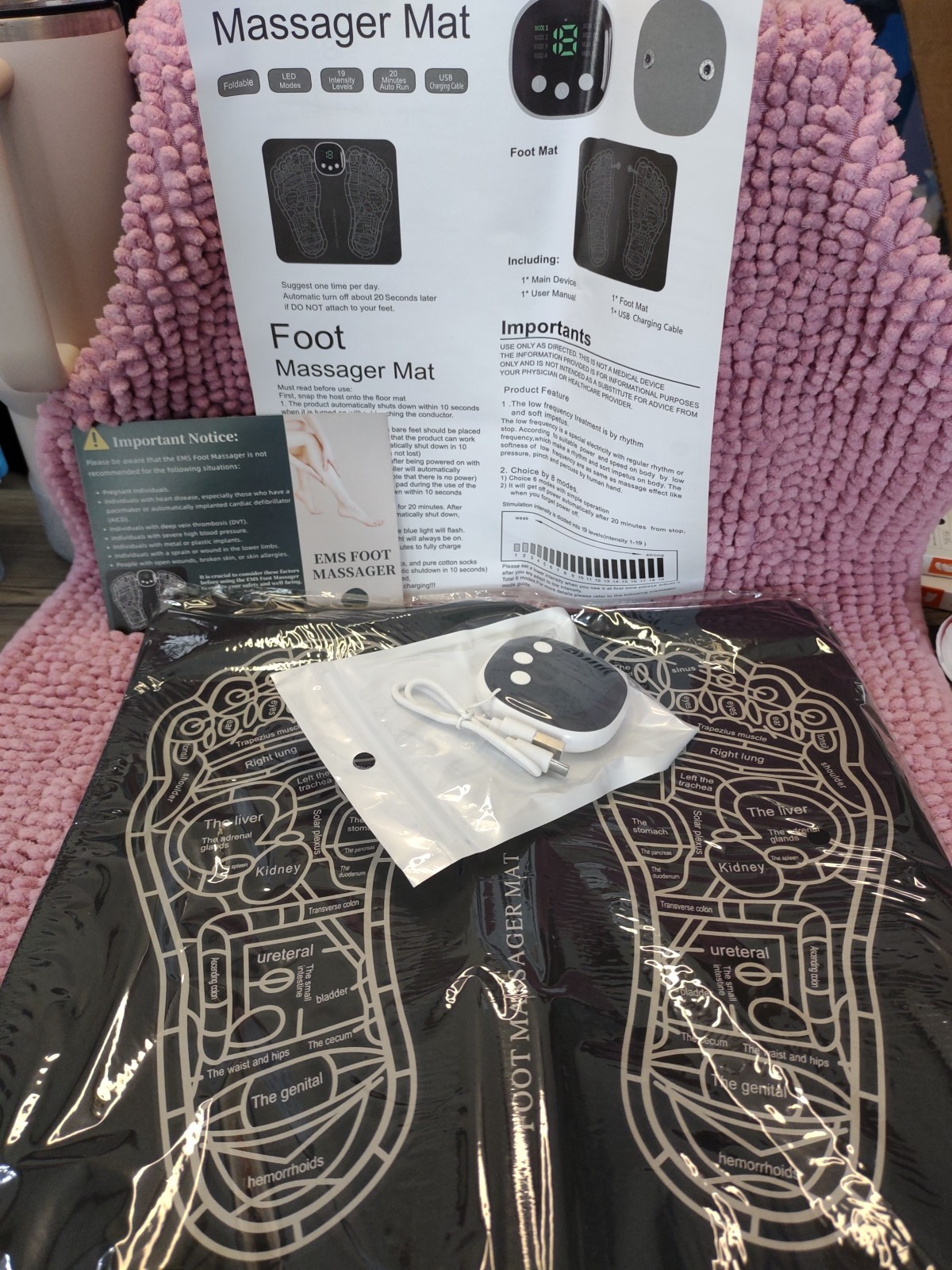 Unwrap Joy Today FOOT MASSAGER MAT Relax and Boost Circulation With LED Red Ligh
