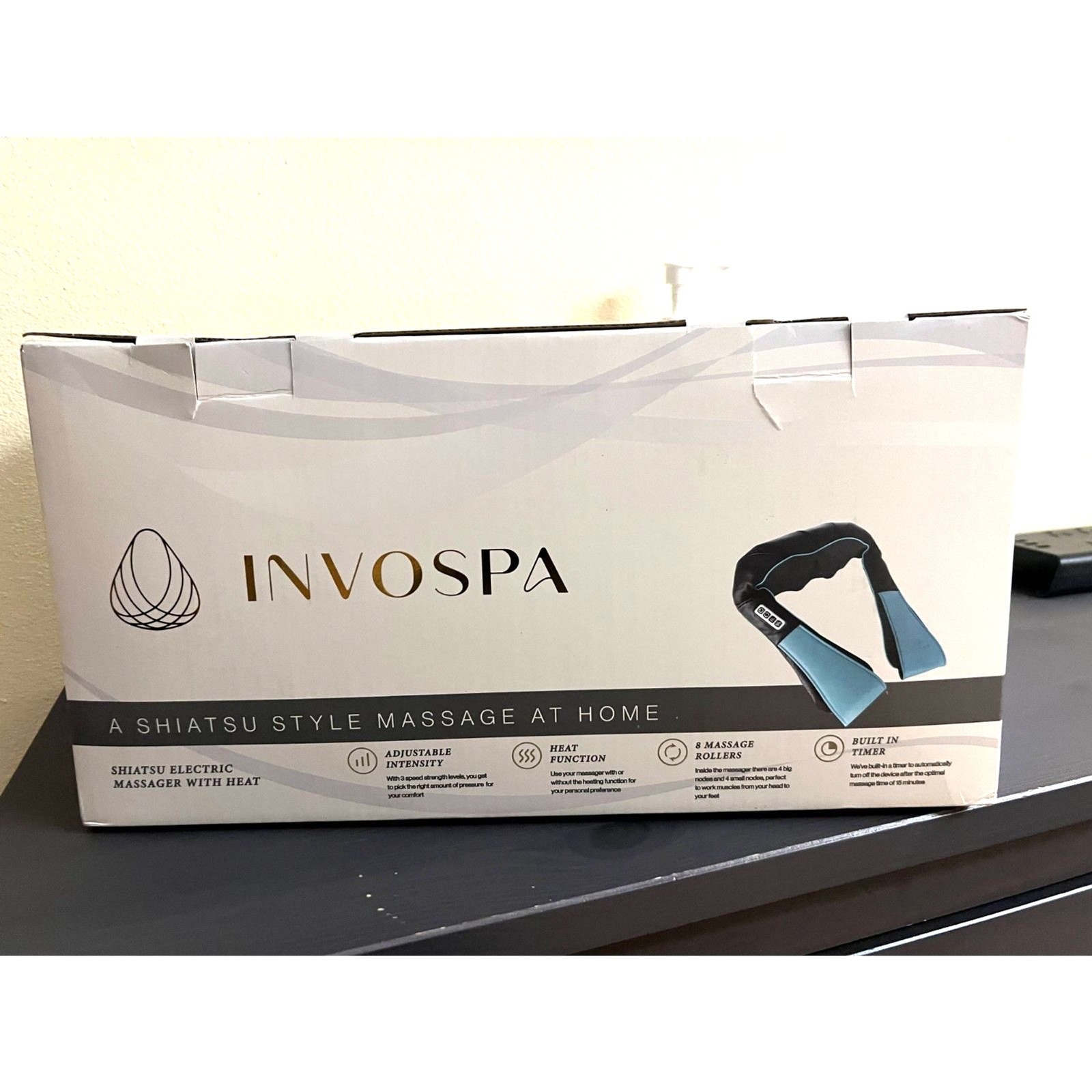 New INVOSPA SHIATSU Portable Heat Massager – shoulder neck arm leg back waist