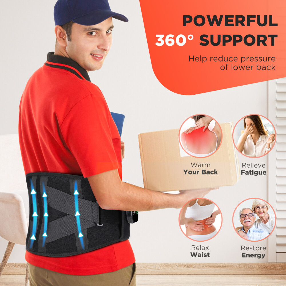 Red Light Therapy Massage Belt Electric Heated with Back Support Waist Vibration