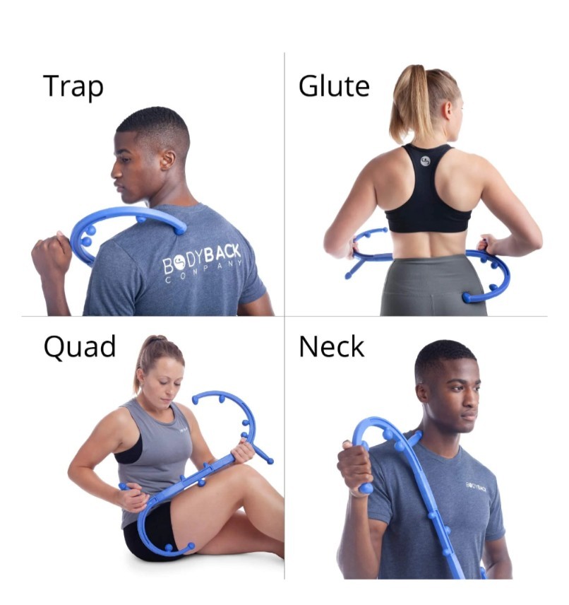 Body Back Company Buddy Self Massage Tool with Usage Poster – Blue