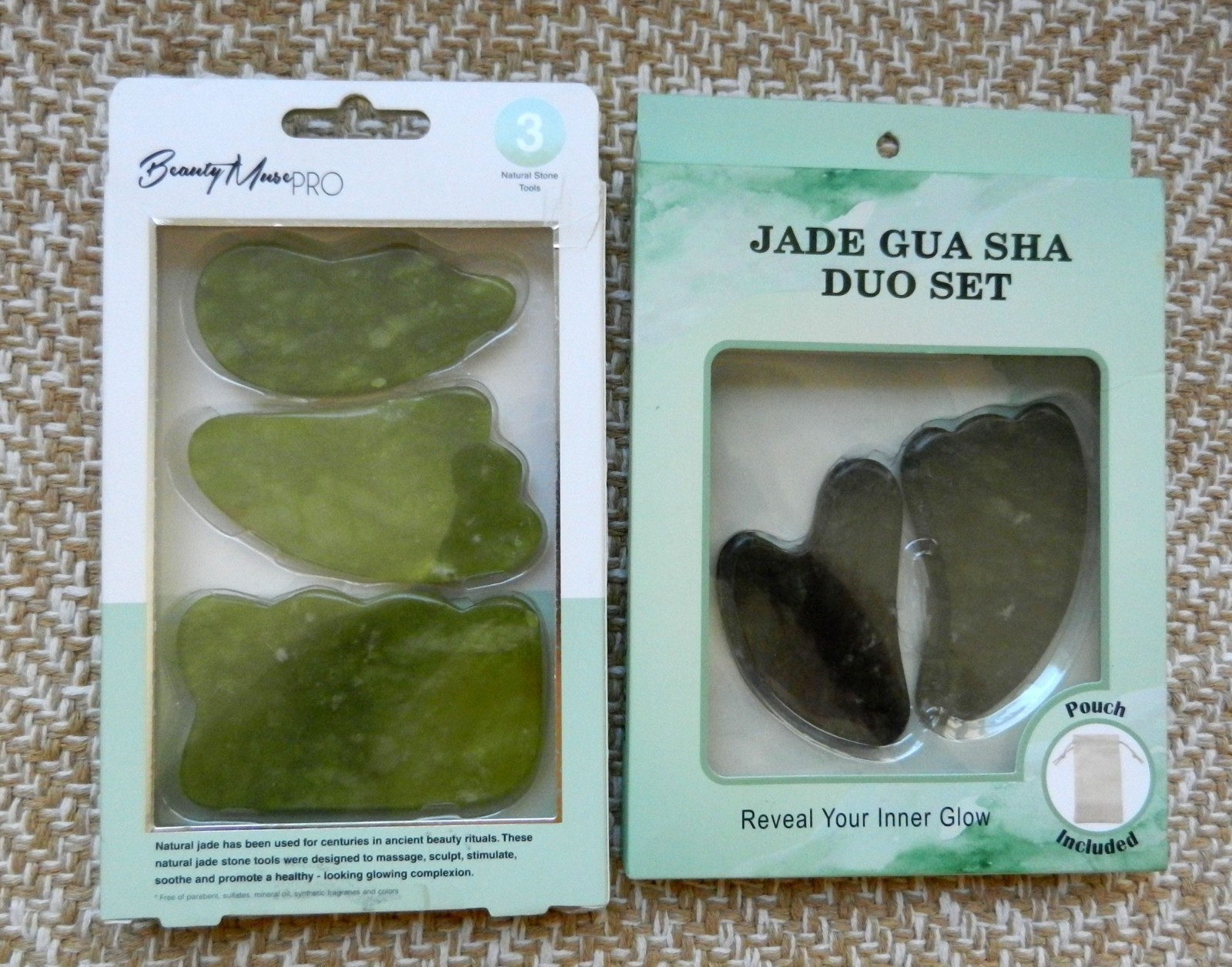 New (2) Packages JADE GUA SHA DUO SET Massager