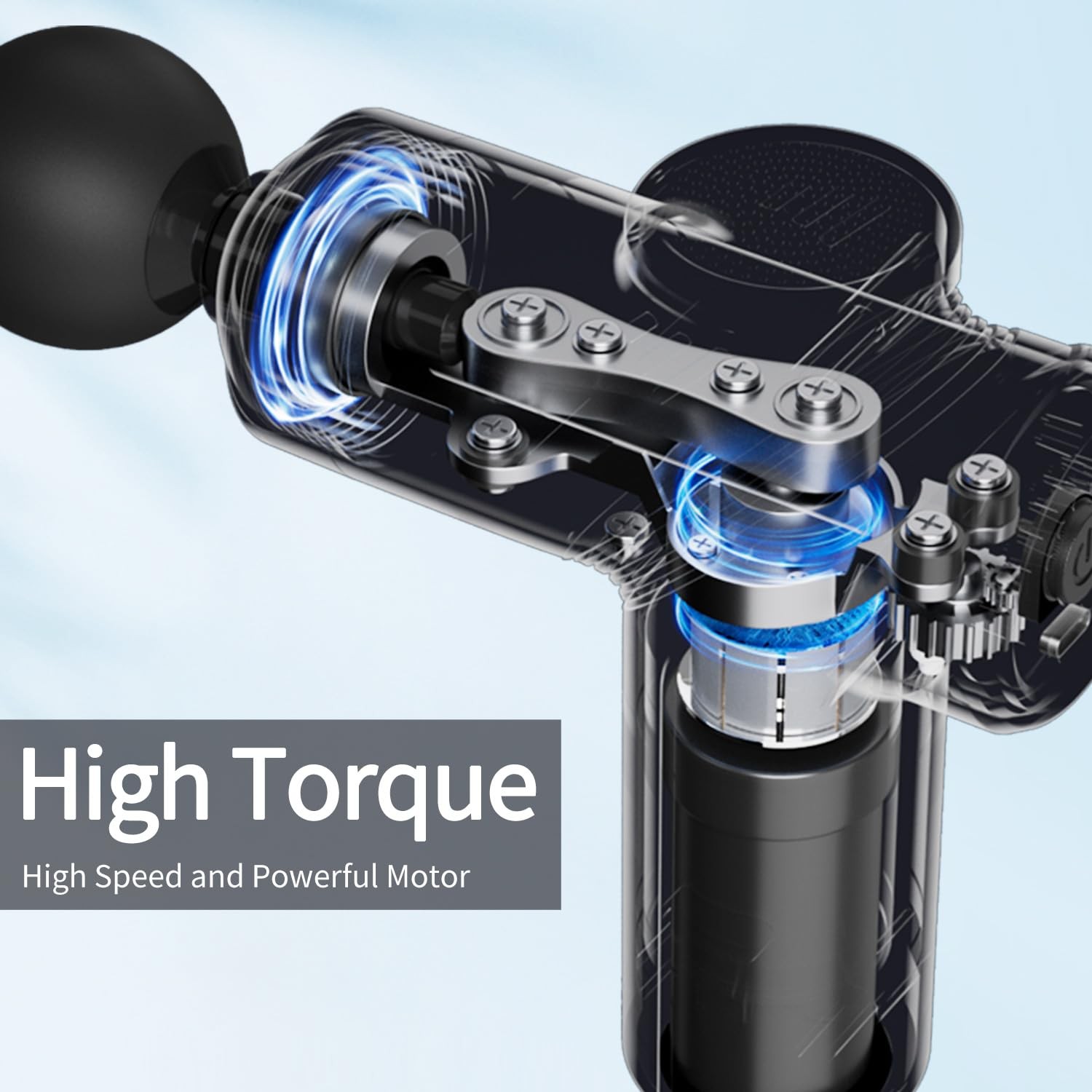 LEERCON Deep Tissue Massage Gun: Silent, Portable, 4 Heads – Muscle Relief