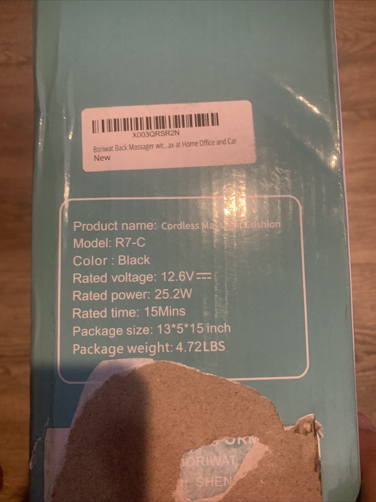 Borlwat Shiatsu Massage Cushion With Heat New In Box Sealed Model R7-C