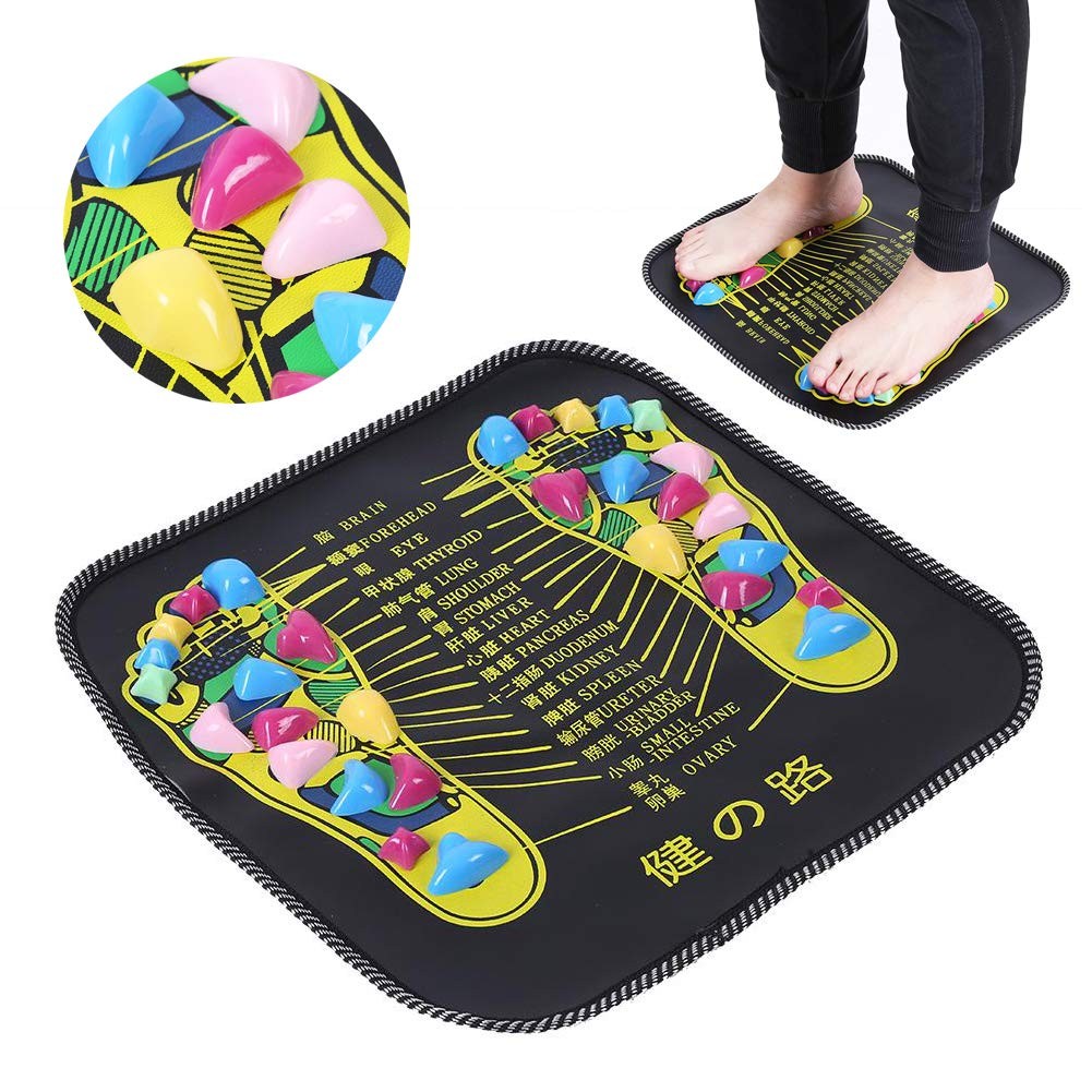 Foot Massage Mat,Acupressure Mats,Reflexology Walk Stone Black