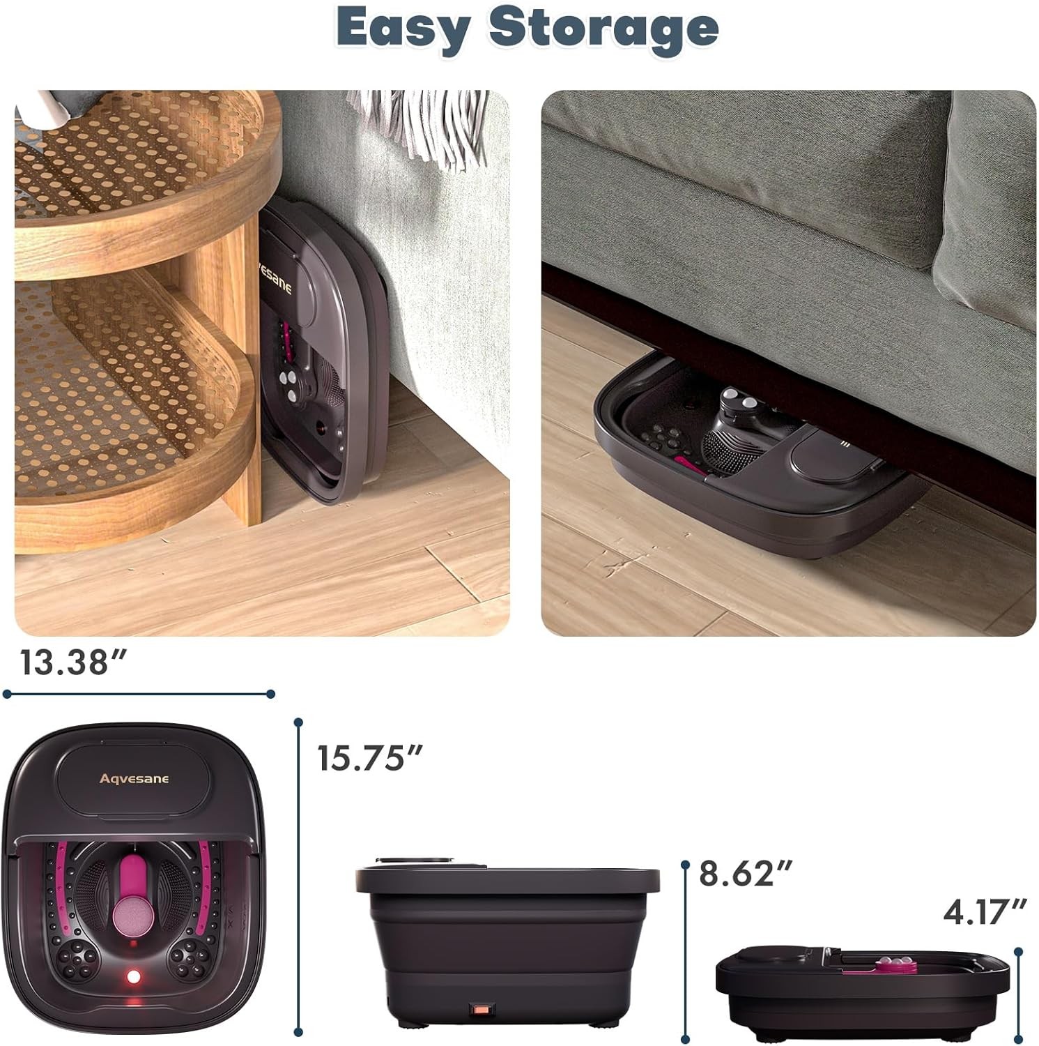 Collapsible Foot Spa Bath Massager Machine with Heat, Feet Soaking Tub Basin NEW