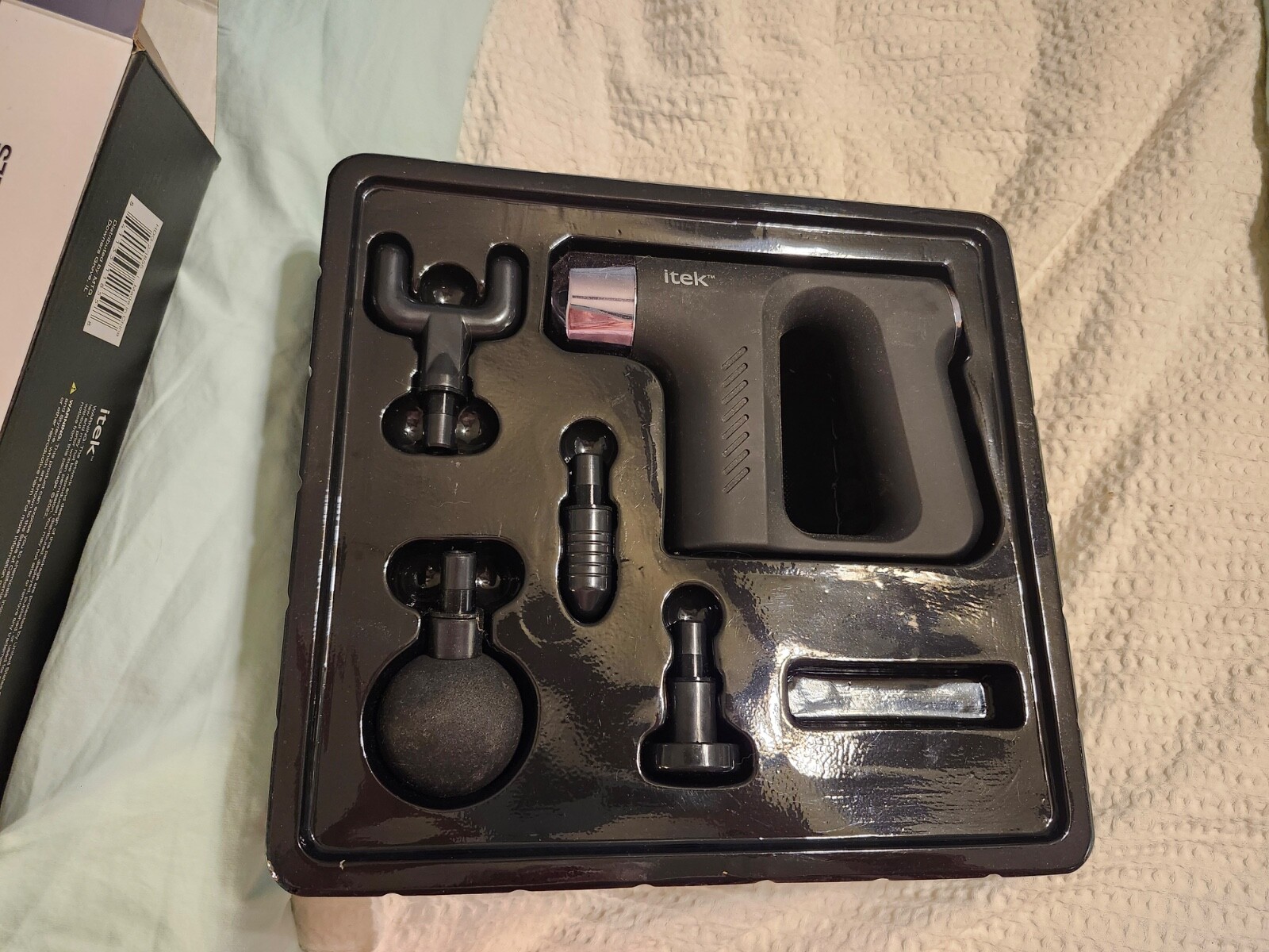 Itek Power Impact Massager Gun 5 Power Speed Levels 4 Interchangeable Heads