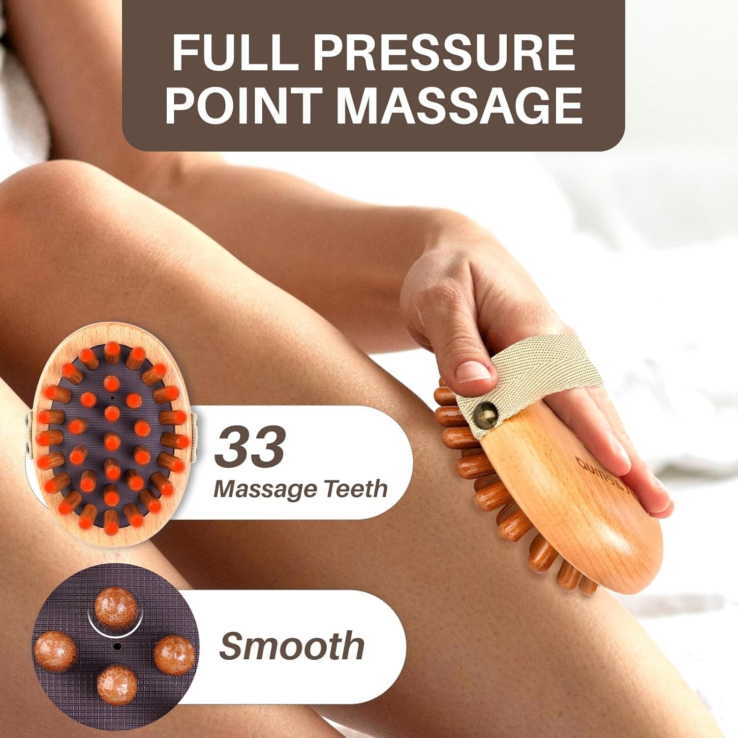 Wood Therapy Massage Tool for Cellulite Lymphatic Drainage Body Brush