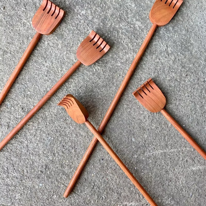 Back Scratcher Teak Wood Handmade stick Thai Body Massager wooden