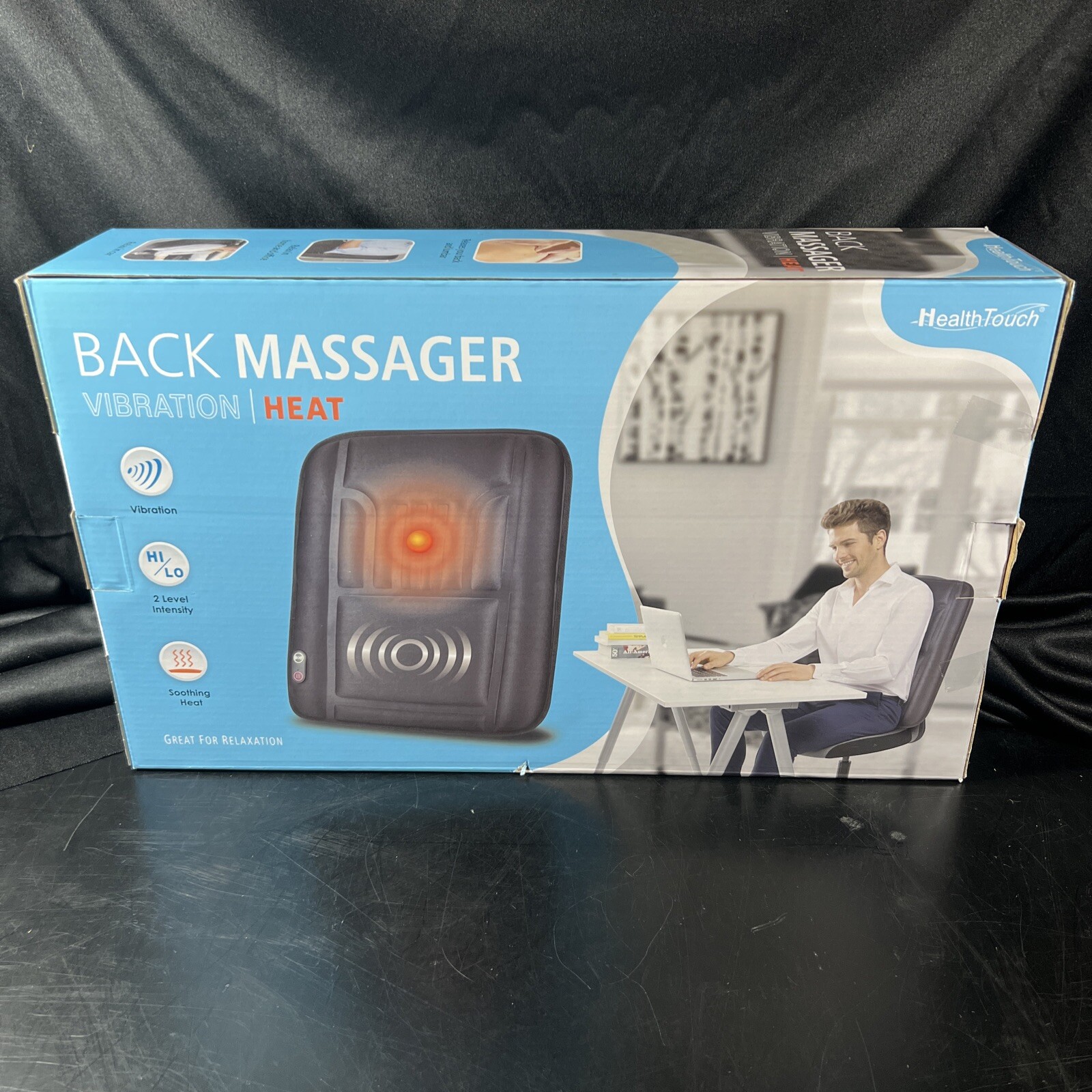 Health Touch Back Massager with Soothing Heat and Vibration H-2076-4 New