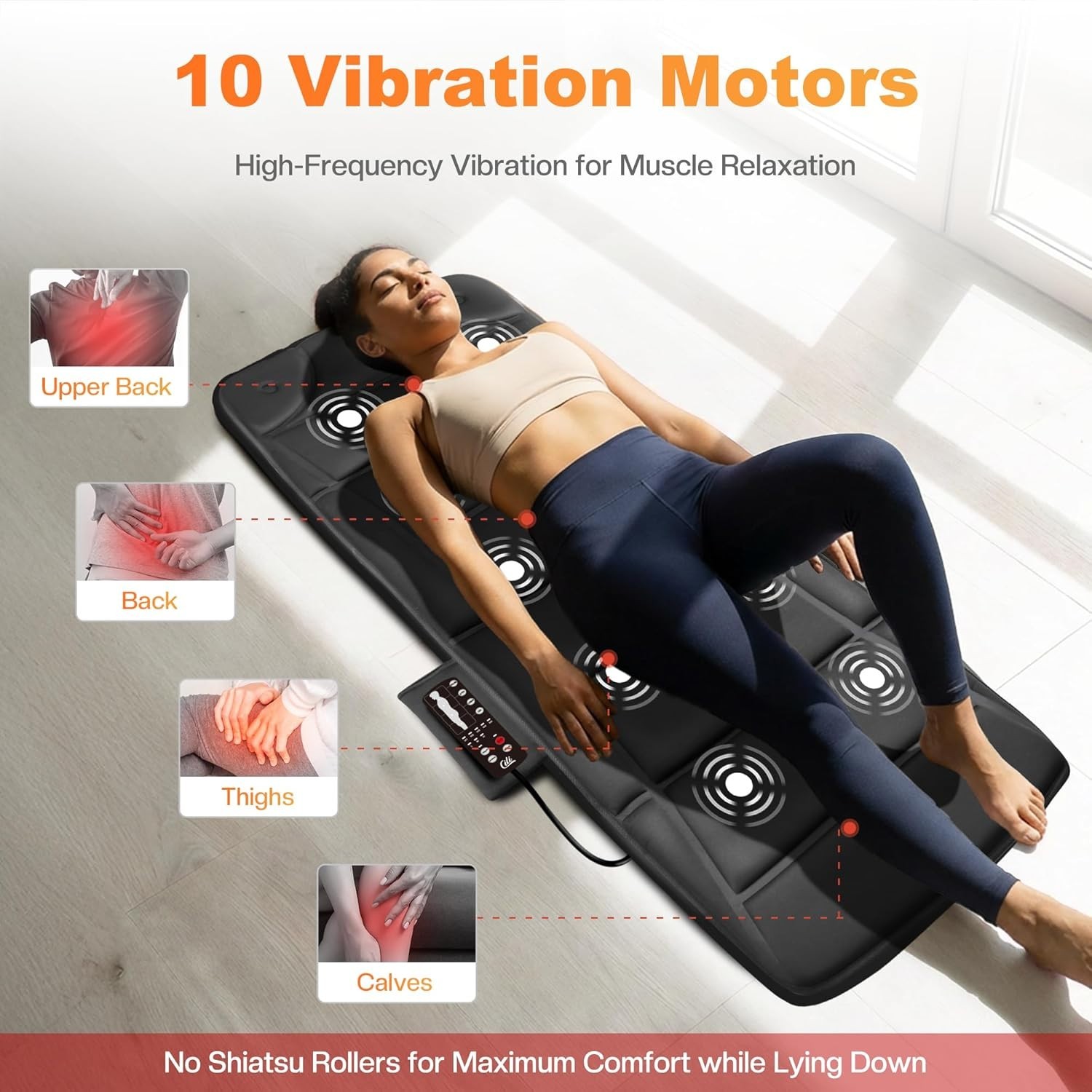 Full Body Massage Mat with Heat, Vibration Back Massage Pad, Full Body Massag…
