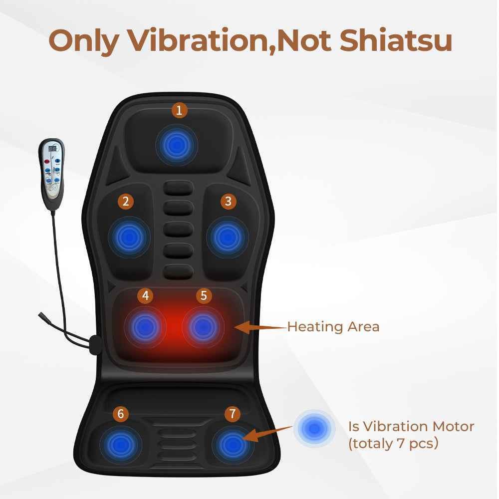 Massage Chair Pad with Heat & 7 Vibration Modes – Home & Office