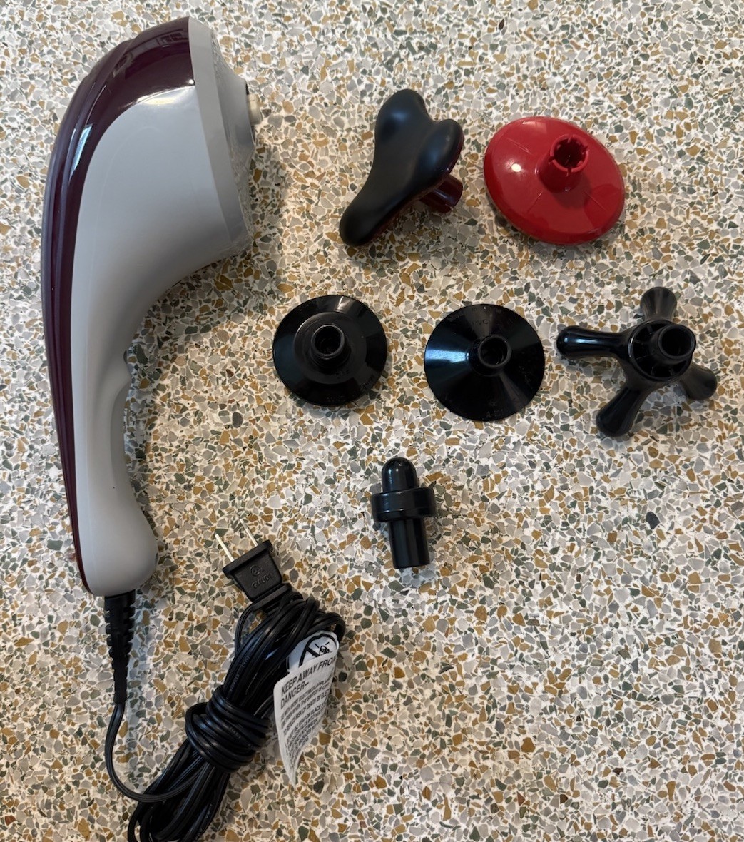 Wahl Deep Tissue Percussion Massager Model 4295A Burgundy Gray W Heat Mint! (K)