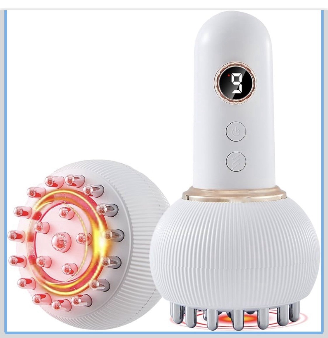Handheld Anti-Cellulite Full Body Massager Heat Setting LED Light Vibrating
