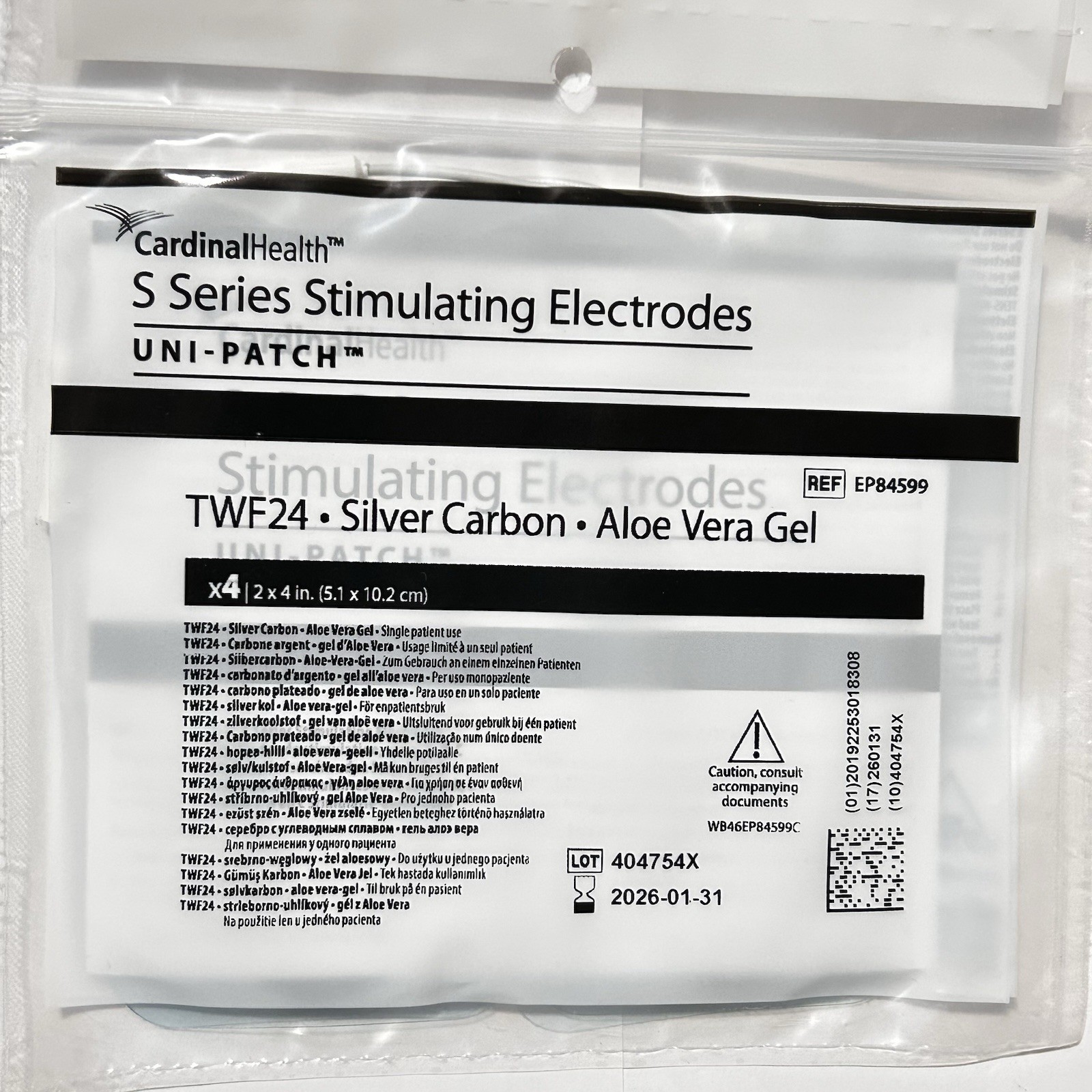 4 Packs Cardinal Health S Series Stim Electrodes Tens Uni-Patch 2″x4″X4 Exp 2026