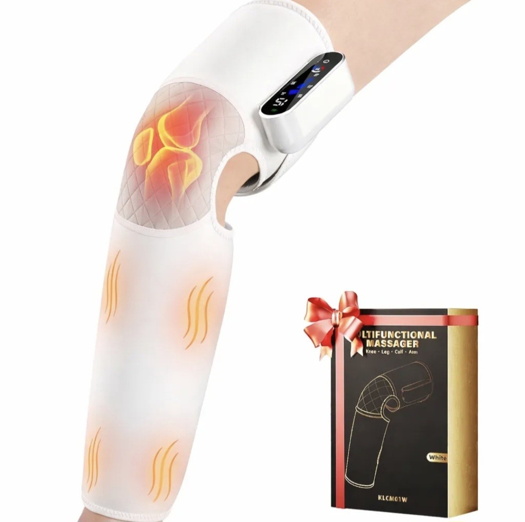 SUMELL Cordless Heated Leg/Knee Massager Touchscreen, White/Gray KLCM01W