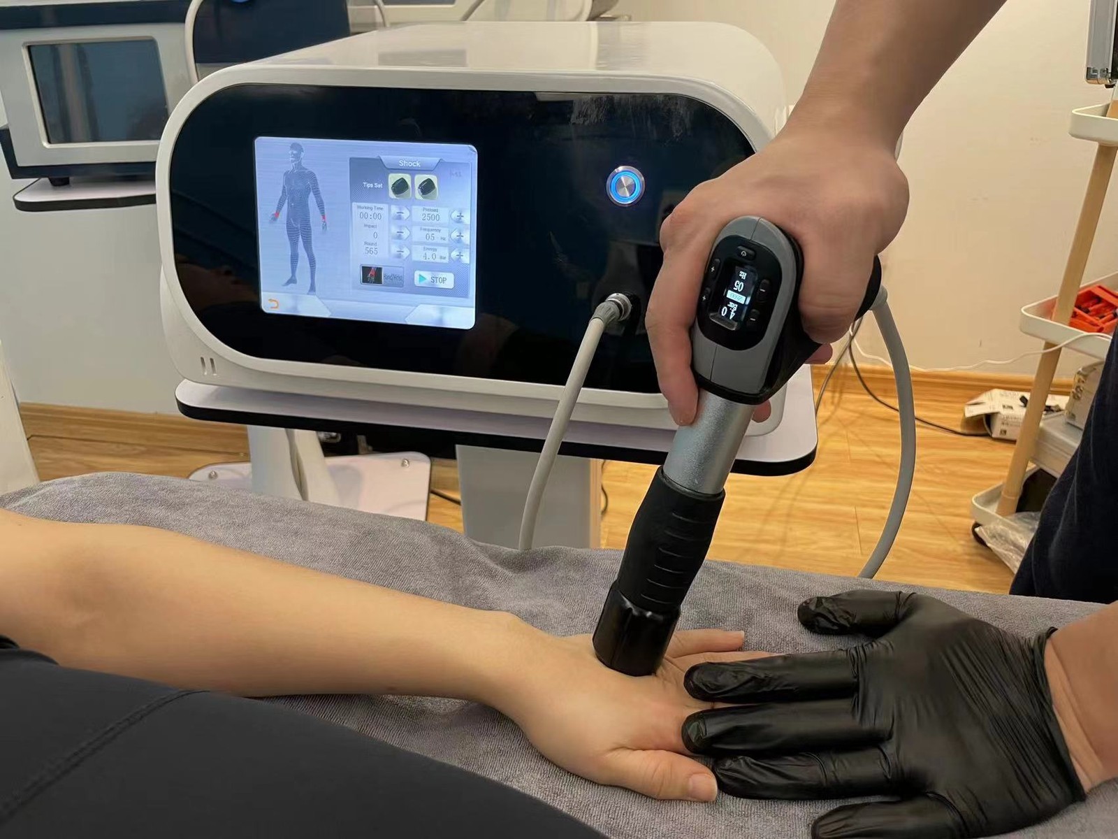 10 Bar Pneumatic Shockwave Therapy Machine ESWT Shock Wave ED Muscle Pain Relief