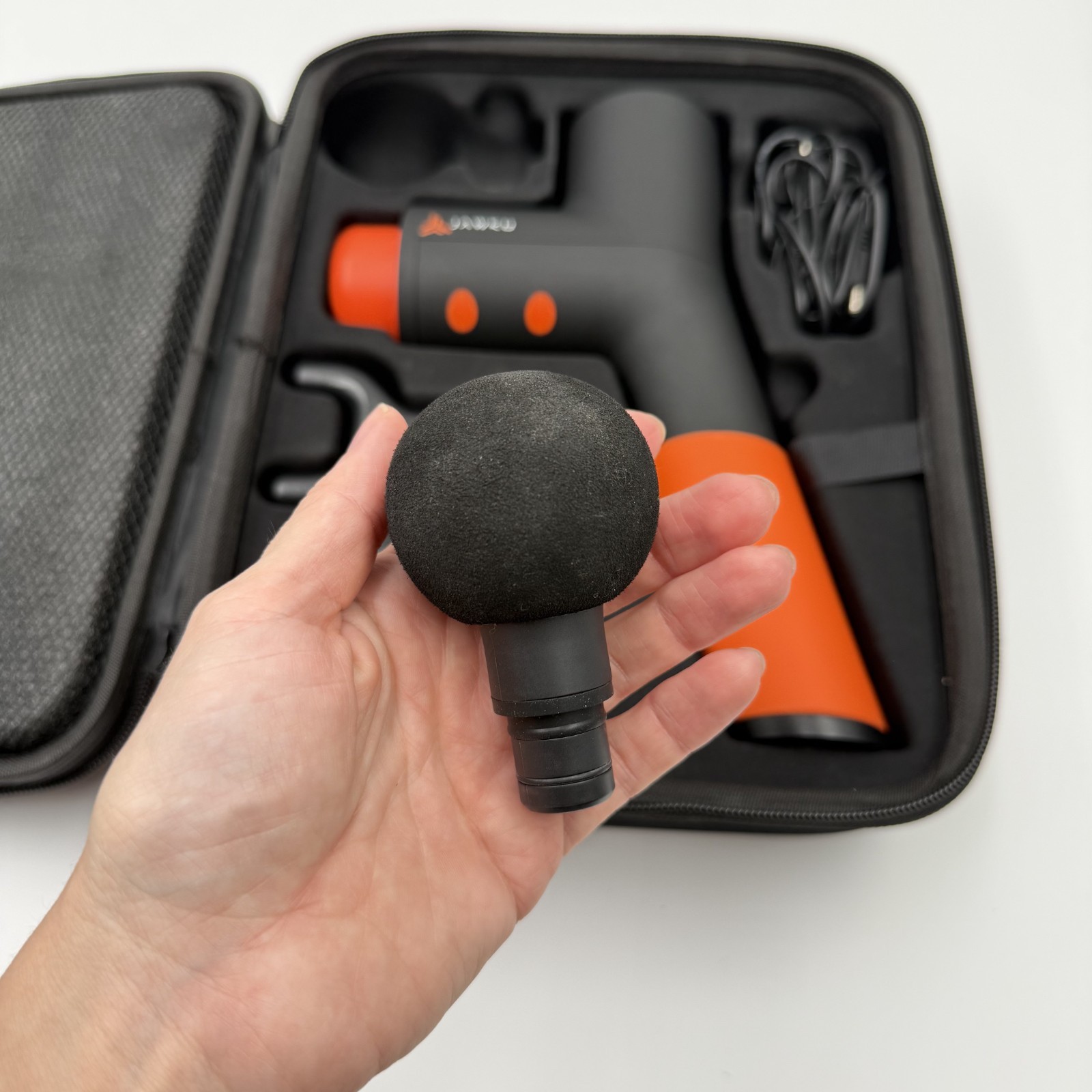 JAWKU Muscle Blaster V2 Percussion Massage Gun Massager 5-Speed 4 Heads Orange