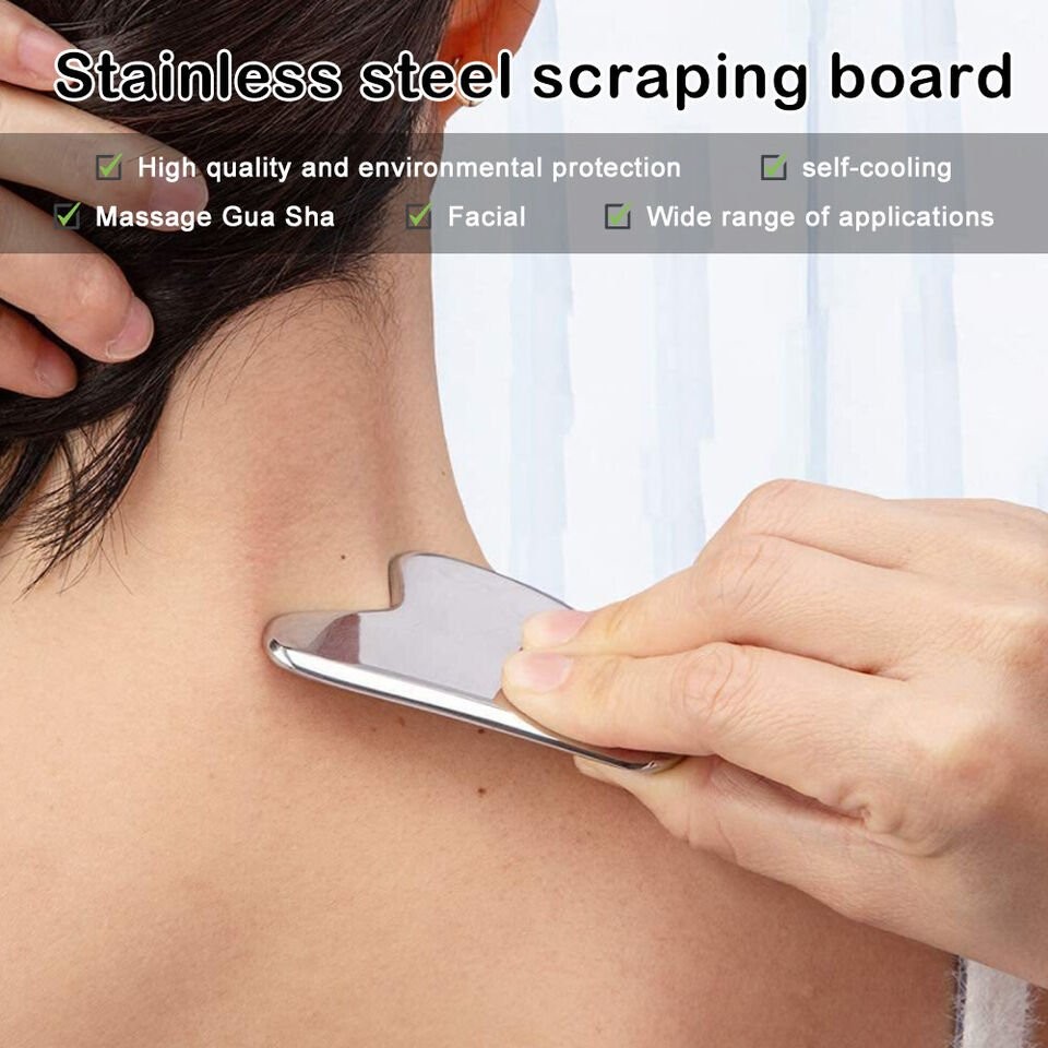 4Pcs Stainless Steel Gua Sha Facial Tools Metal Massage Face Sculpting Tool Body