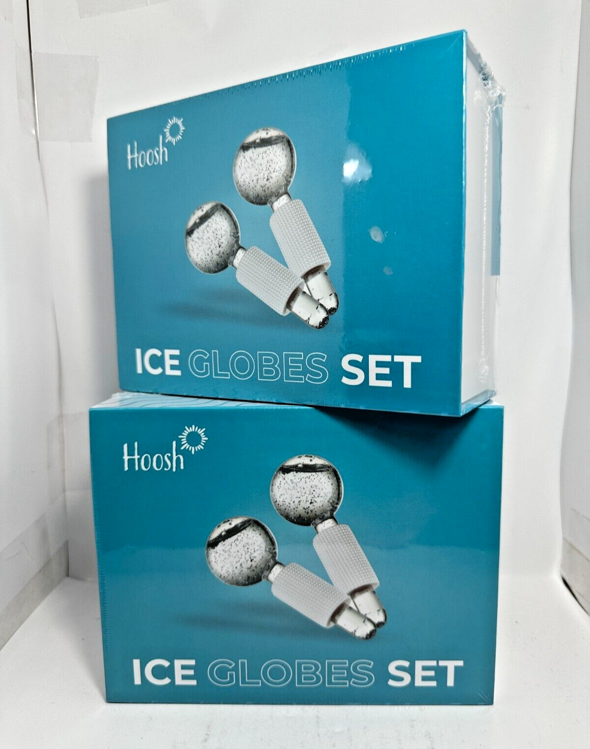 2 x 2-Pack Hoosh ICE GLOBES SET Soothing Facial Massager Glass Crystal