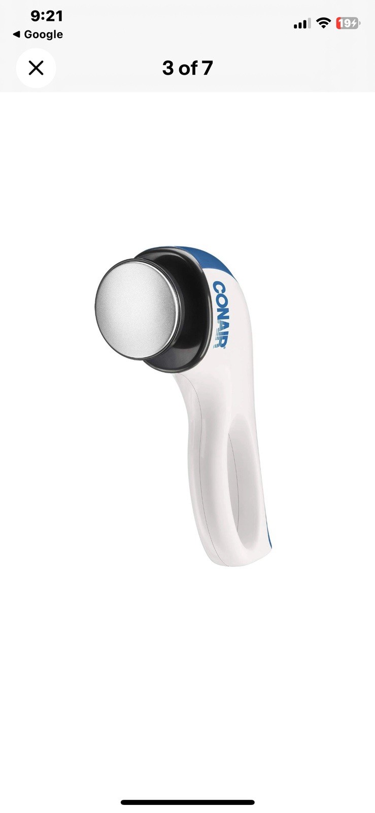 Conair Body Benefits Heated Body Massager, Hand Held ERGONOMIC 4 Attachments