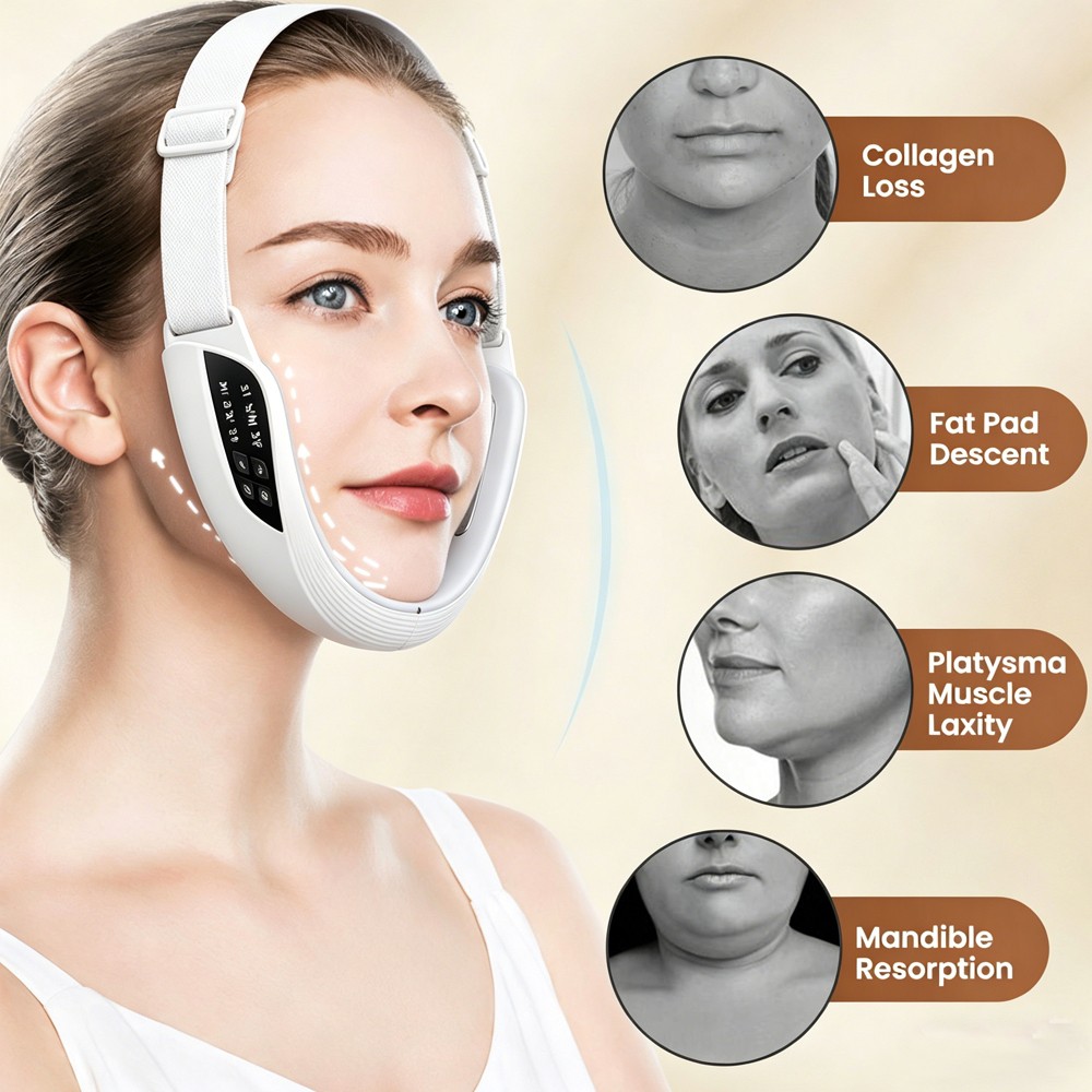 Electric V Face Lifting Device Photon Therapy Double Chin Remove Facial Massager