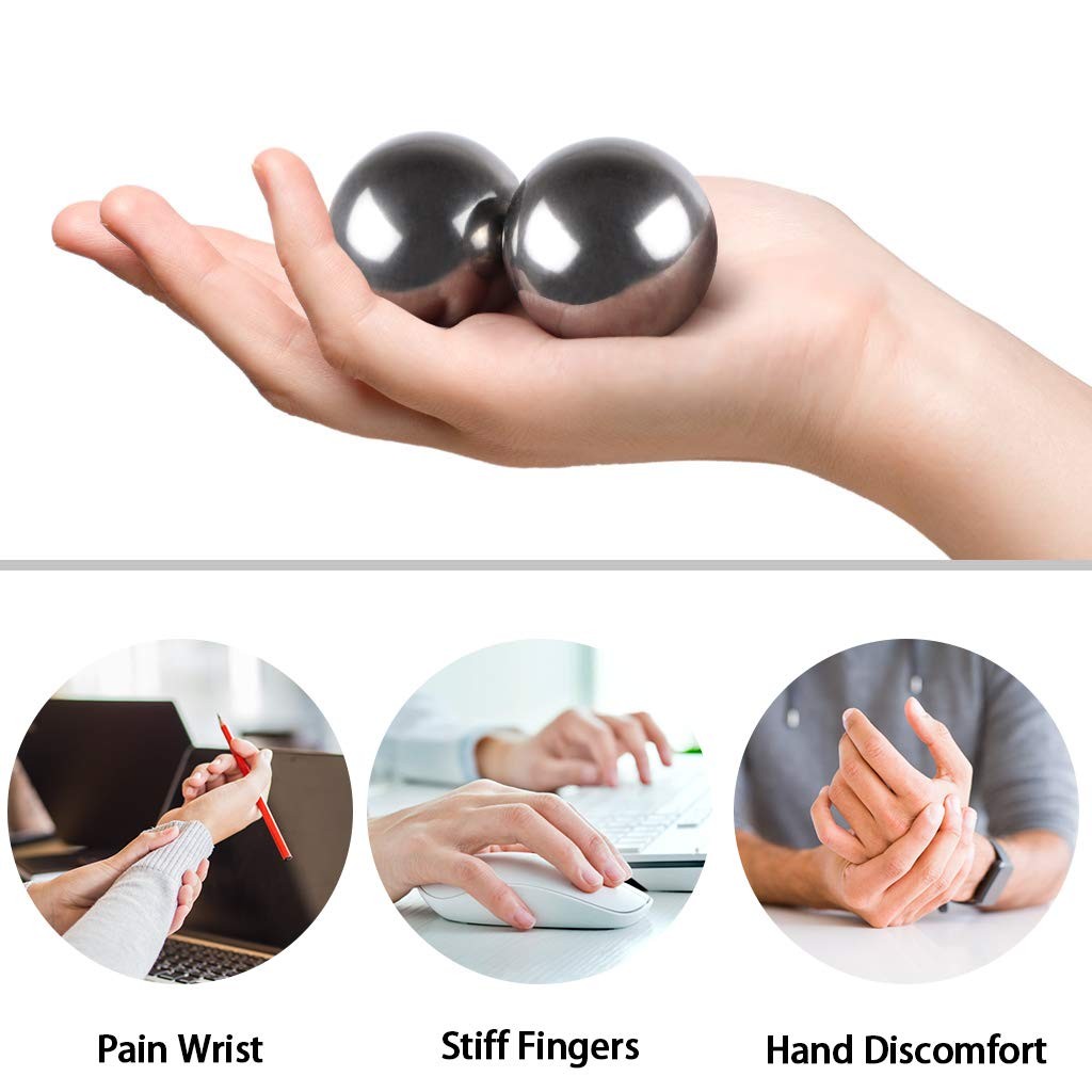 MDLUU Stainless Steel Baoding Balls, 1.57 Inches Non – Chime Hand Massage Balls