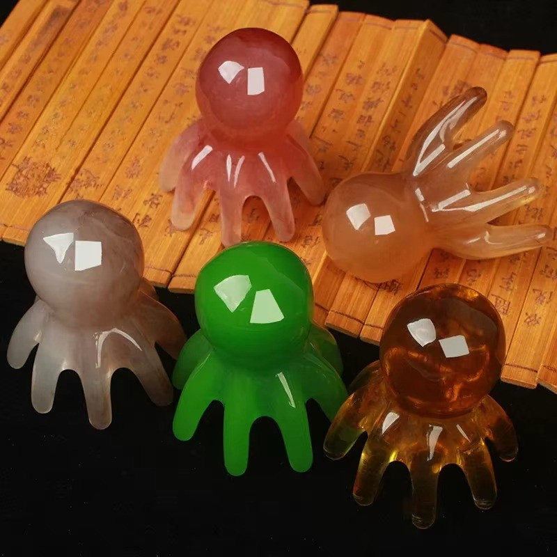 Octopus Scalp Massage Comb Resin Acupressure Gua Sha Brush 2.8″ / 7cm