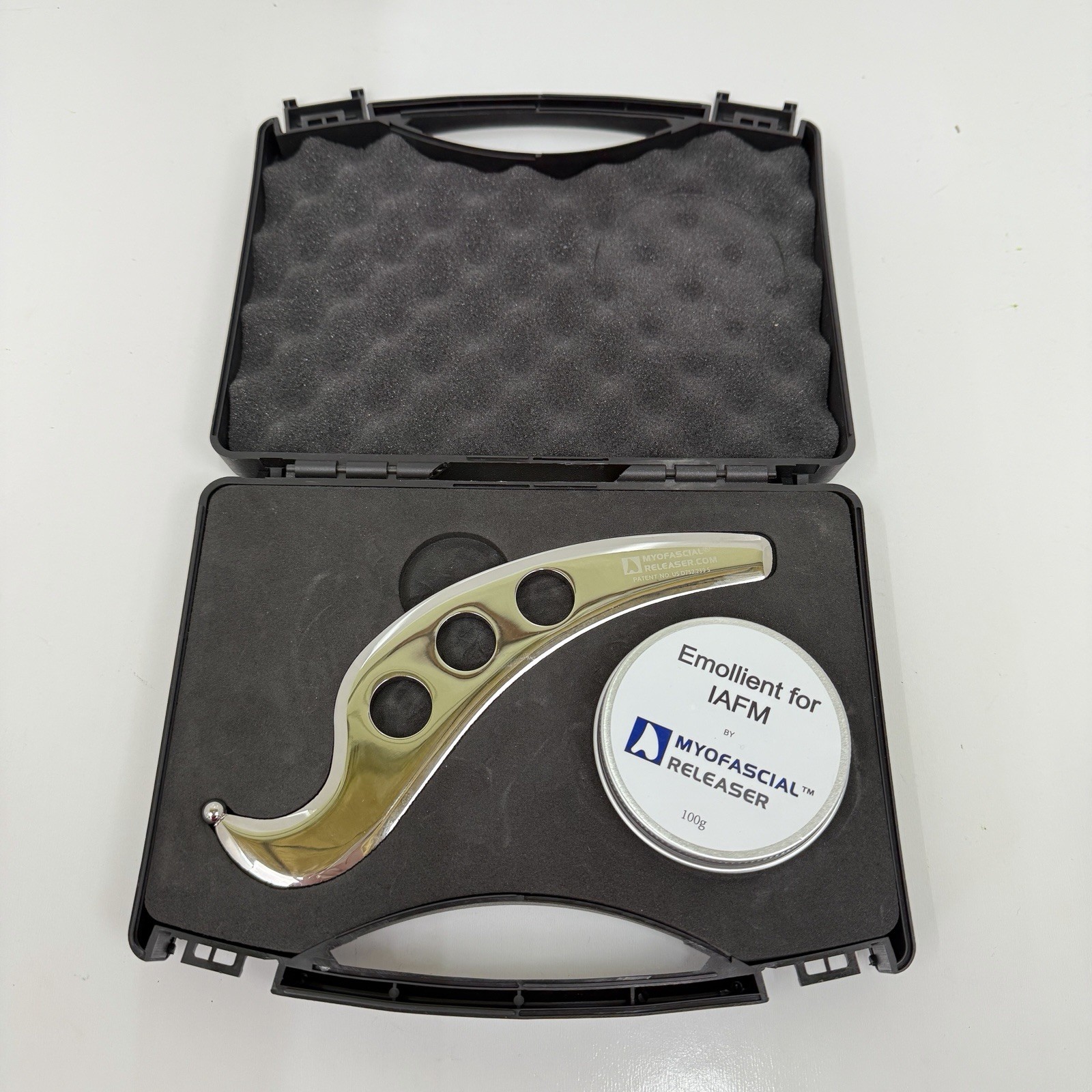 Stainless Steel Myofascial Releaser In Hard Case With Emollient