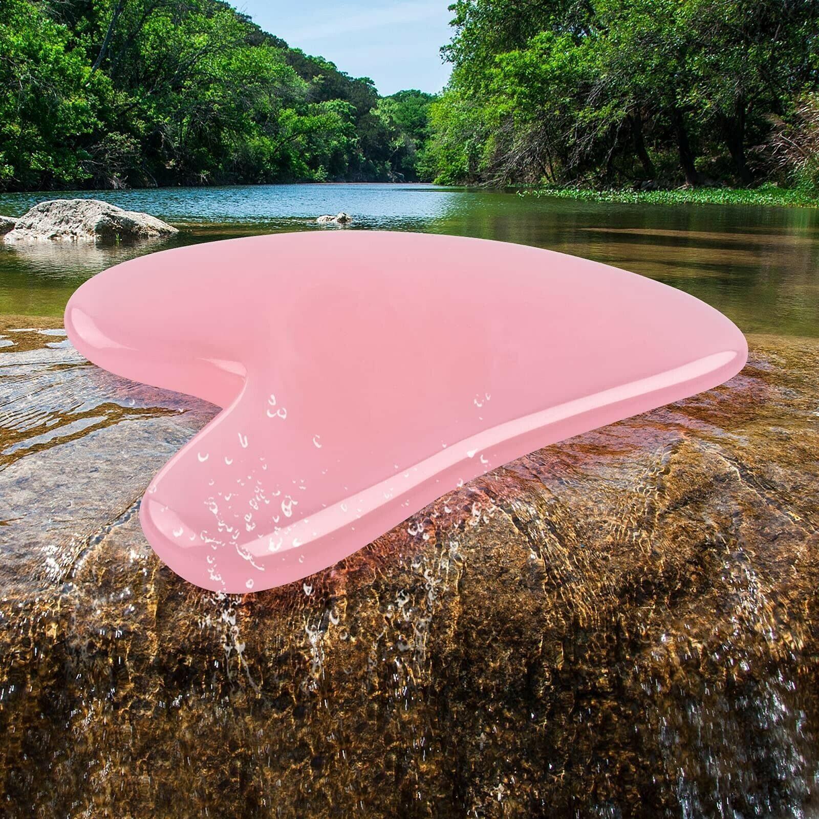 Natural Rose Quartz Stone GuaSha Massage Face Tool Gua Sha Board Body Massagers
