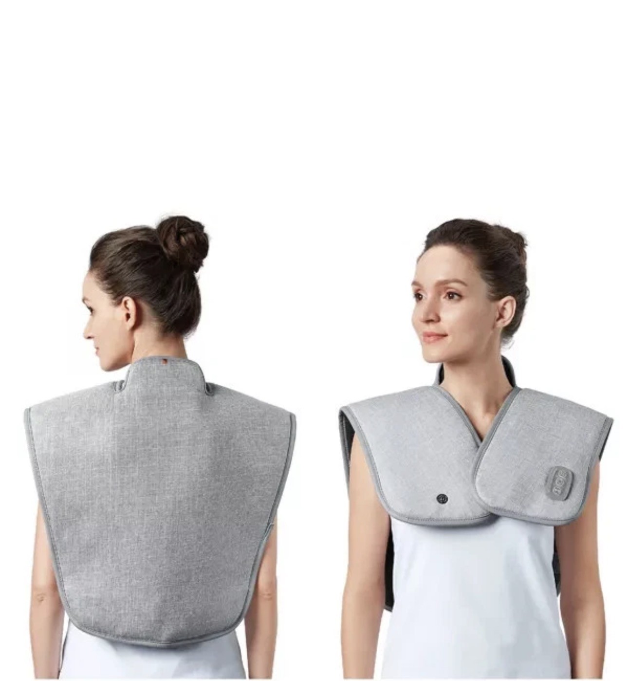SHARPER IMAGE HEATED NECK SHOULDER MASSAGER WRAP ELECTRIC POLYESTER – GRAY