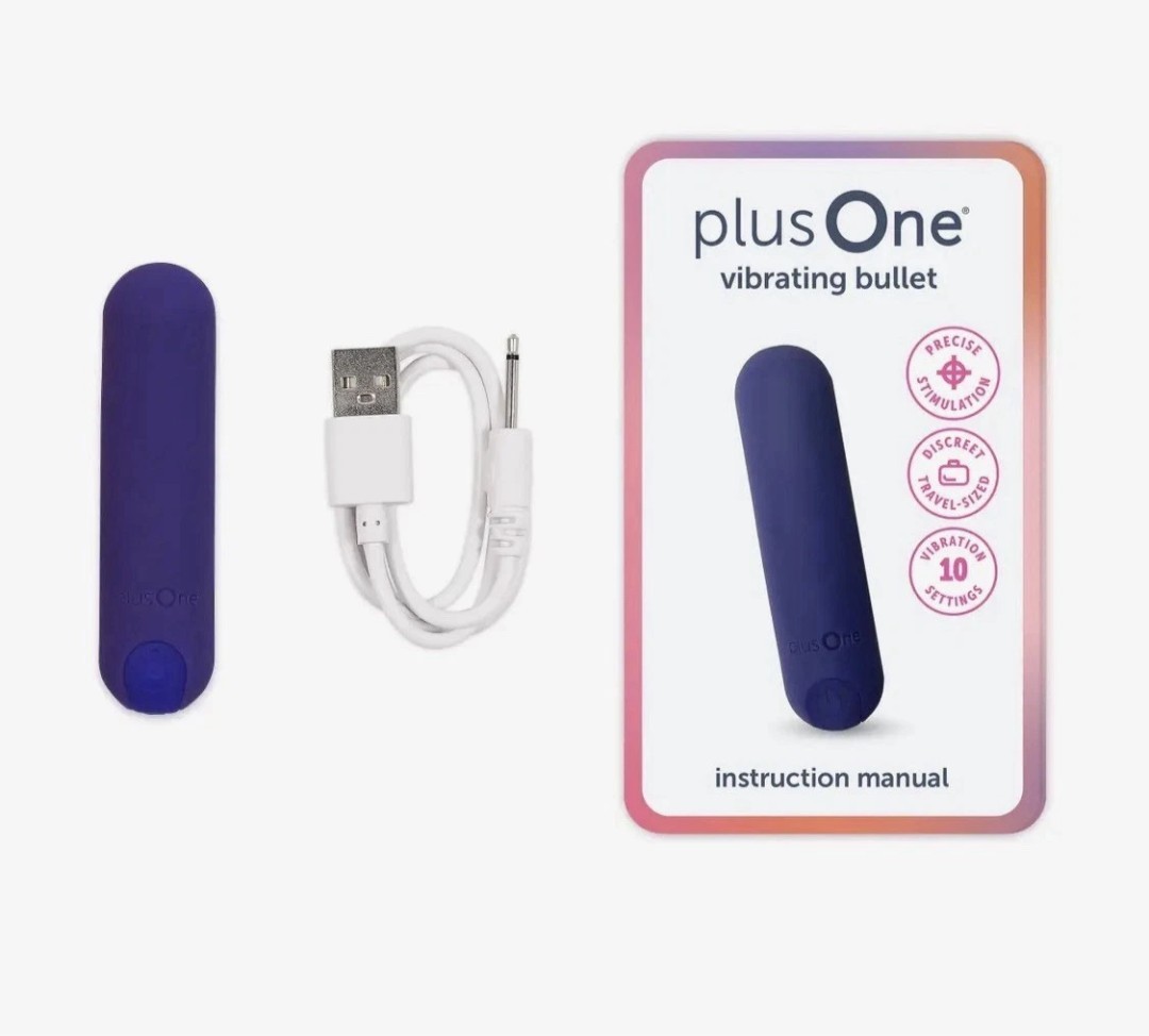 Plus One Vibrating on-the-go Plug Wand Bullet10 Vibration Modes Waterproof New