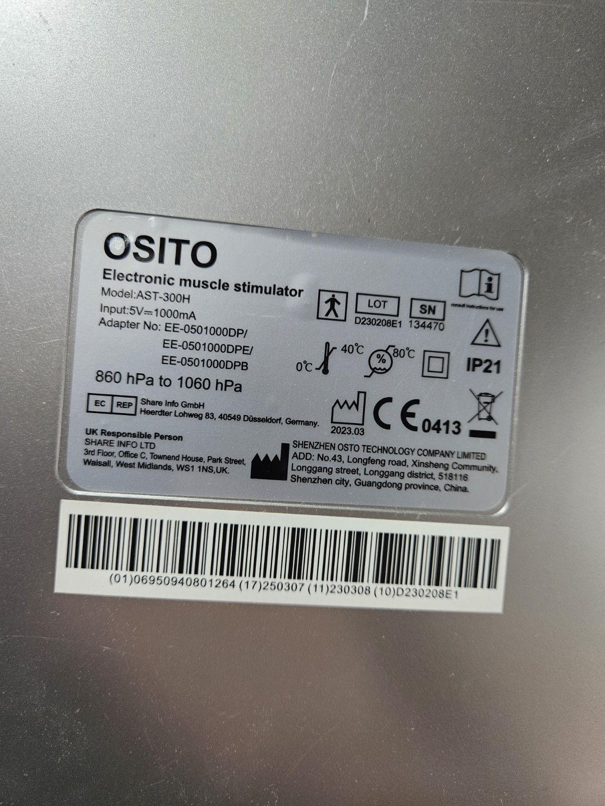 OSITO Electronic Foot Circulation Promoter Simulator model AST- 300H