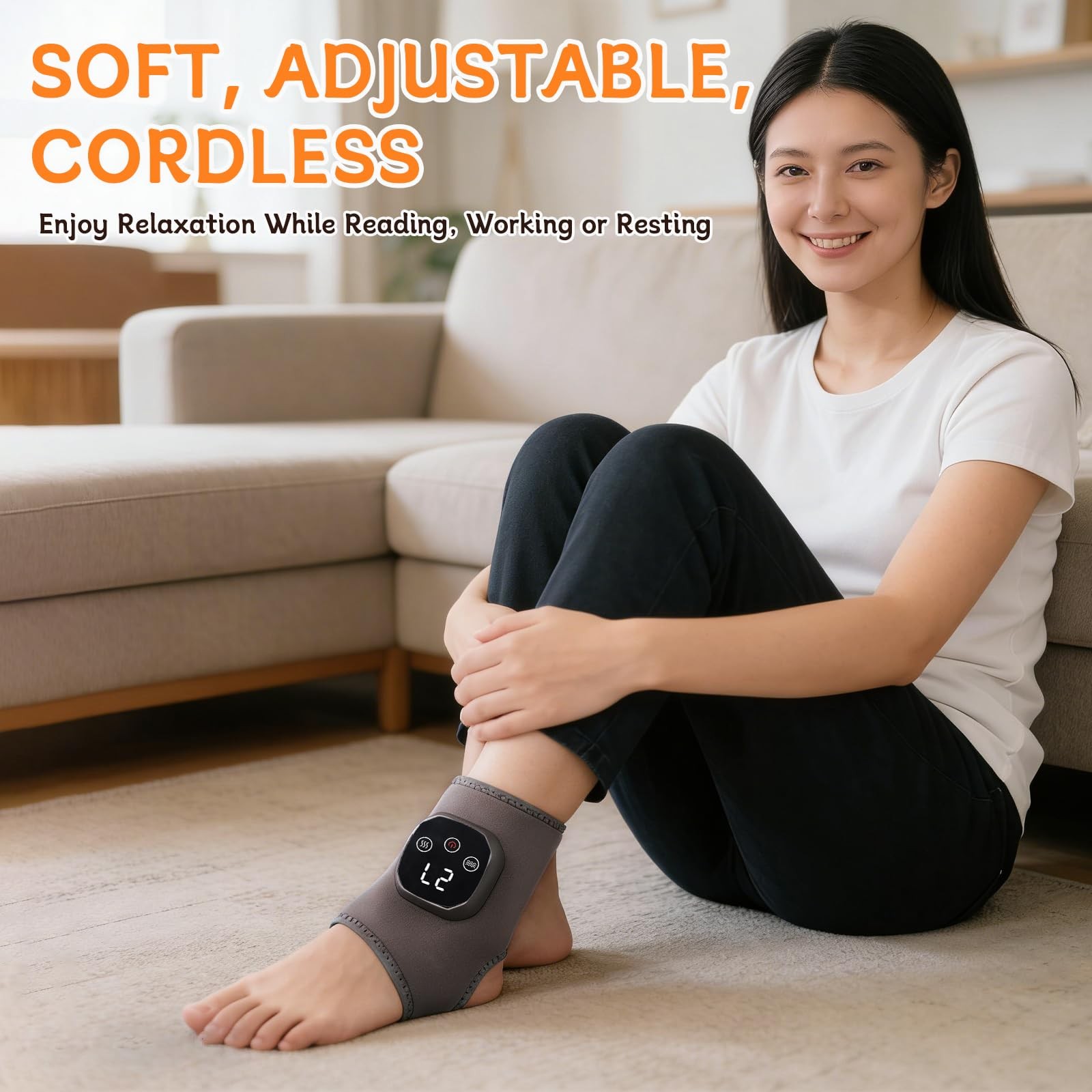Cordless Foot Massager with Heat – 2-in-1 Warming Wrap (2-Pack) | 3 Massage M…