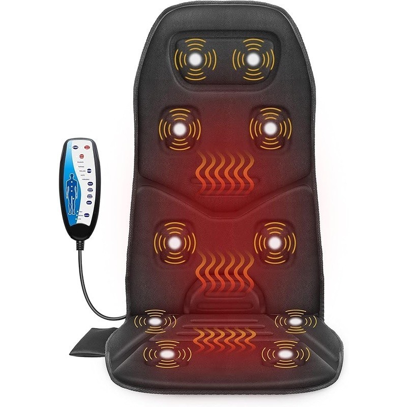 Vibration Massage Chair Pad W/ Heat 10 Motors Custom Settings Universal Fit New