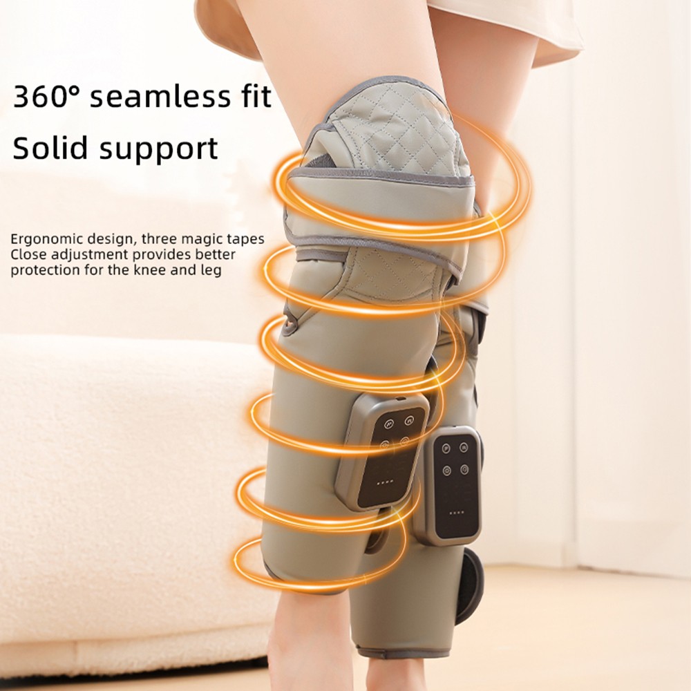 2x Leg Massager for Circulation, Air Compression Calf Knee Foot Massager w/ Heat