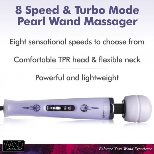 Wand Essentials 8 Speed Turbo Pearl Full Body Vibrating Massager Massage Plug In