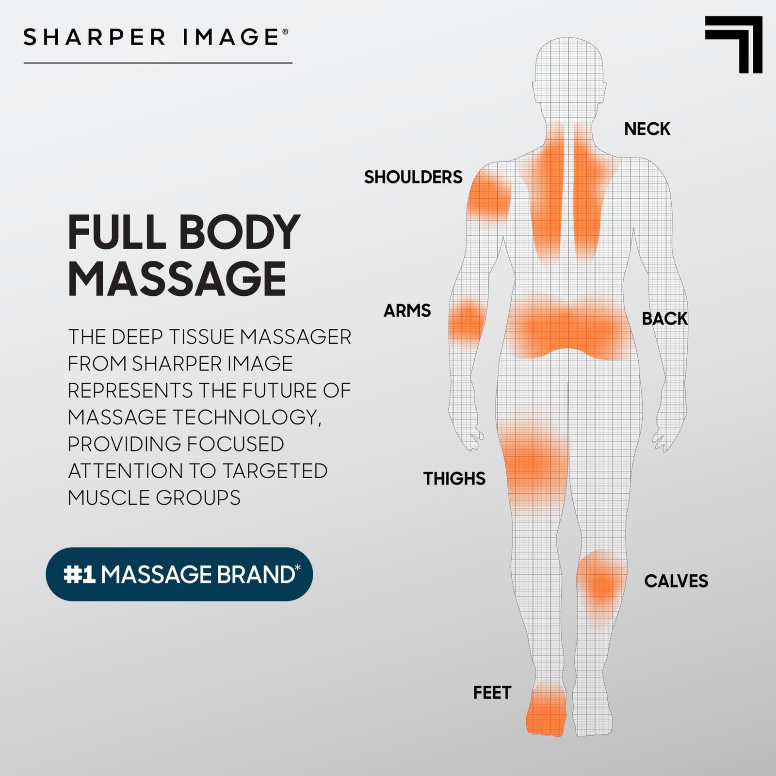 SHARPER IMAGE POWERBOOST DEEP TISSUE PERCUSSION MASSAGER VERSION 3.0 6 SPEED