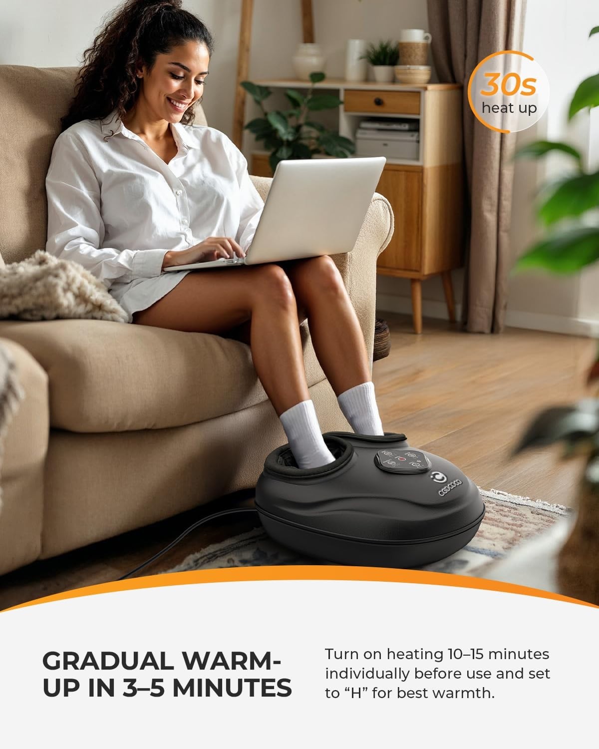 Upgraded Foot Massager with Heat – Shiatsu Kneading & Compression for Pain Relie