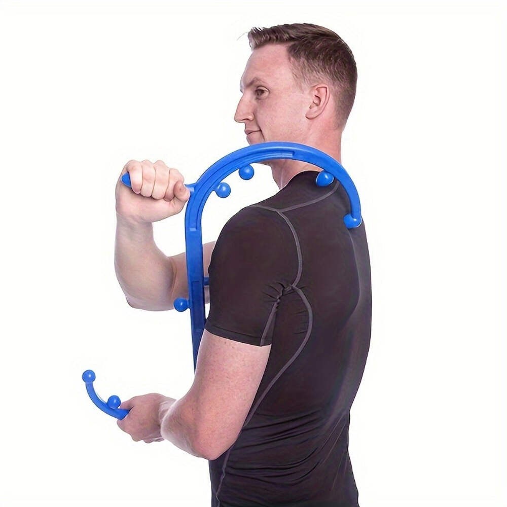 Lead-Free S-Shaped Hook Self-Massage Stick(Blue)