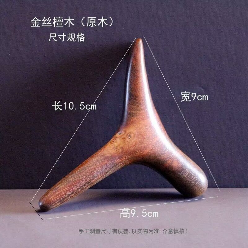 Golden Silk Sandalwood Green Sandalwood Solid Wood Triangular Massage Stick Sole