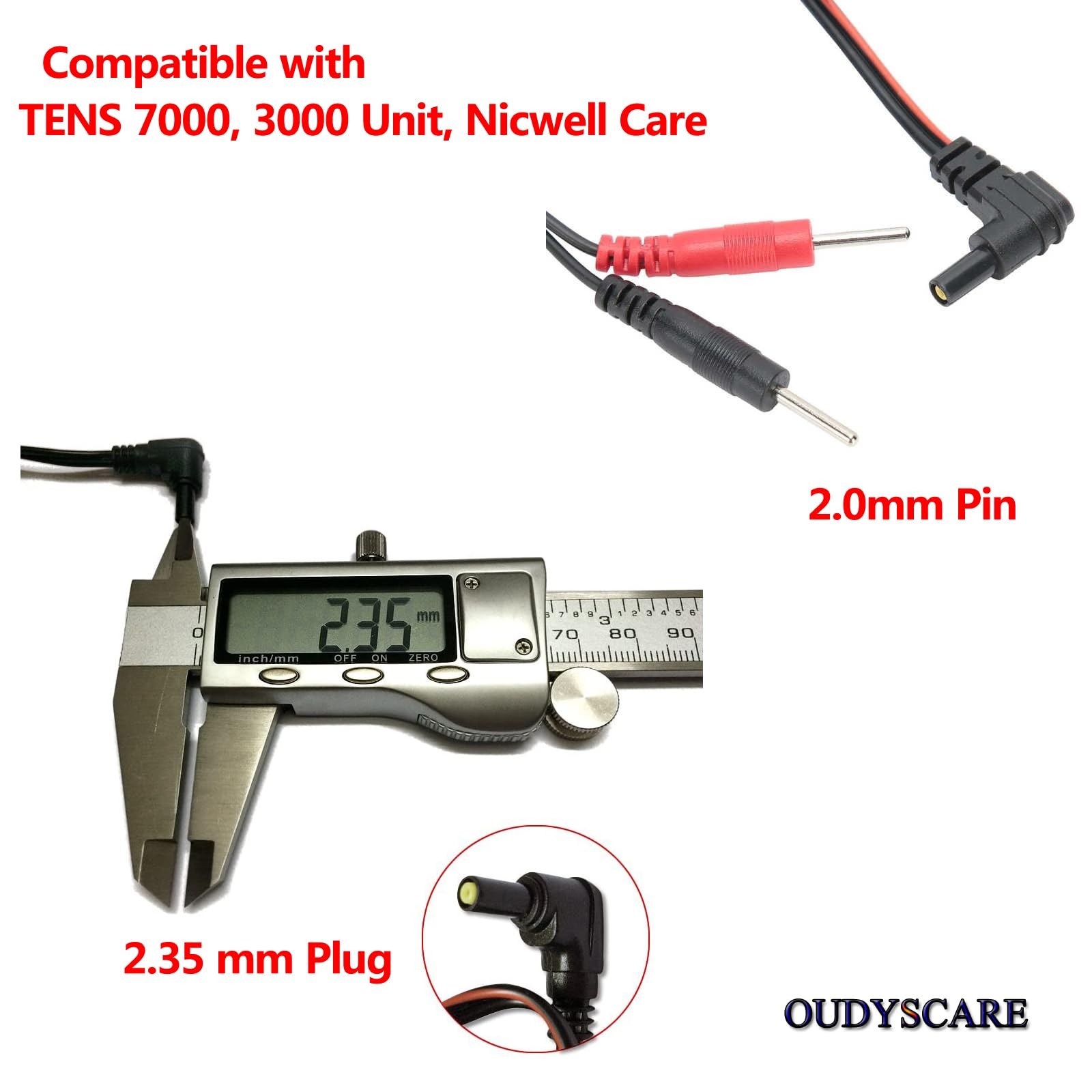 TENS Unit Replacement Lead Wires Compatible with TENS 7000, TENS 3000 Not F…