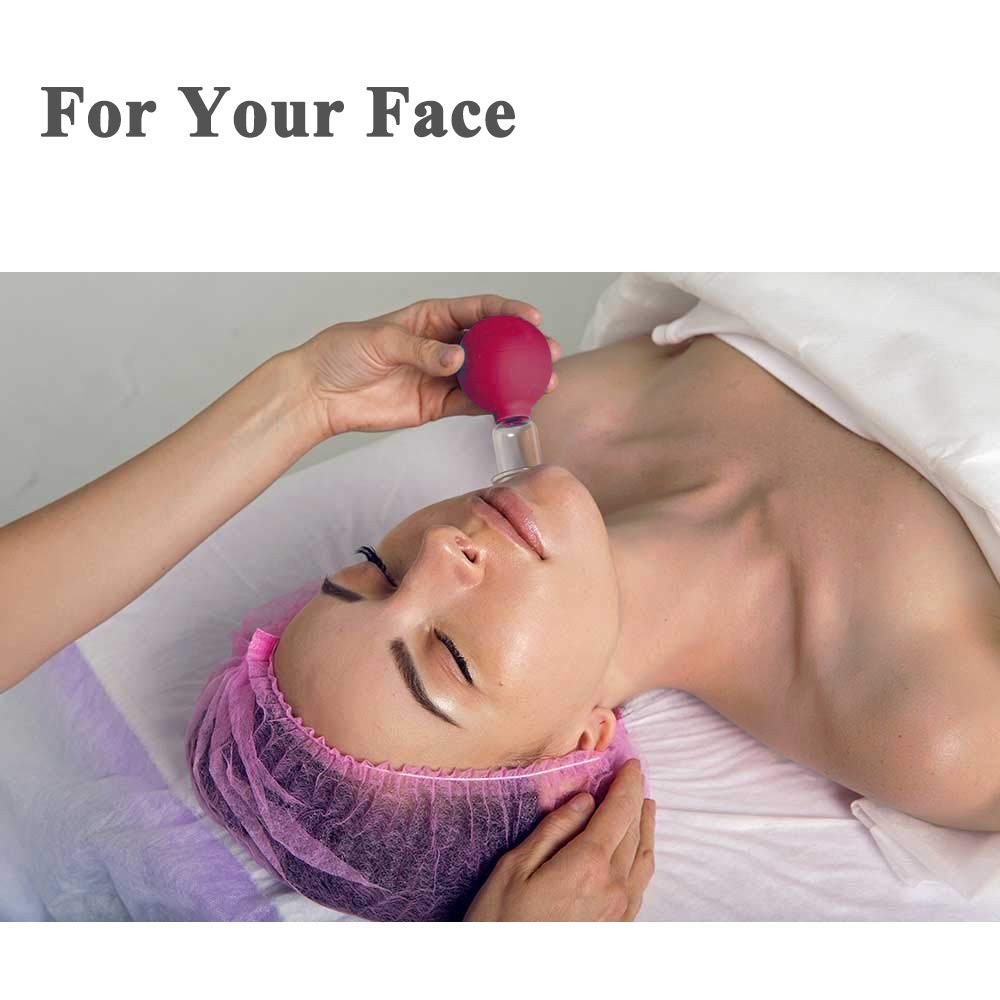 FeelFree Sport Glass Facial Cupping Set 4pcs Silicone Vacuum Suction Face Mas…