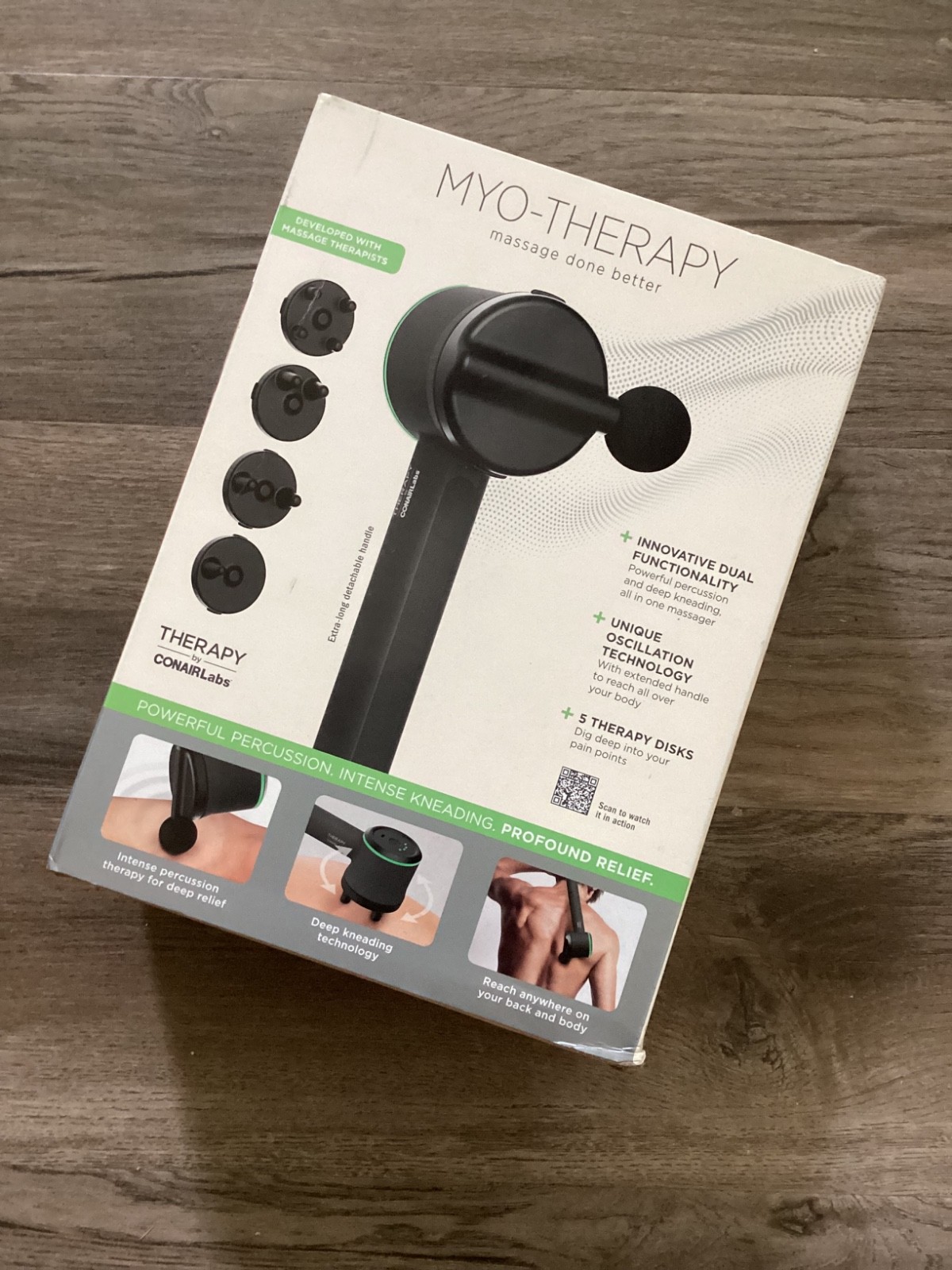 CONAIR Myo-Therapy Oscillating Percussion Massager cordless BNIB