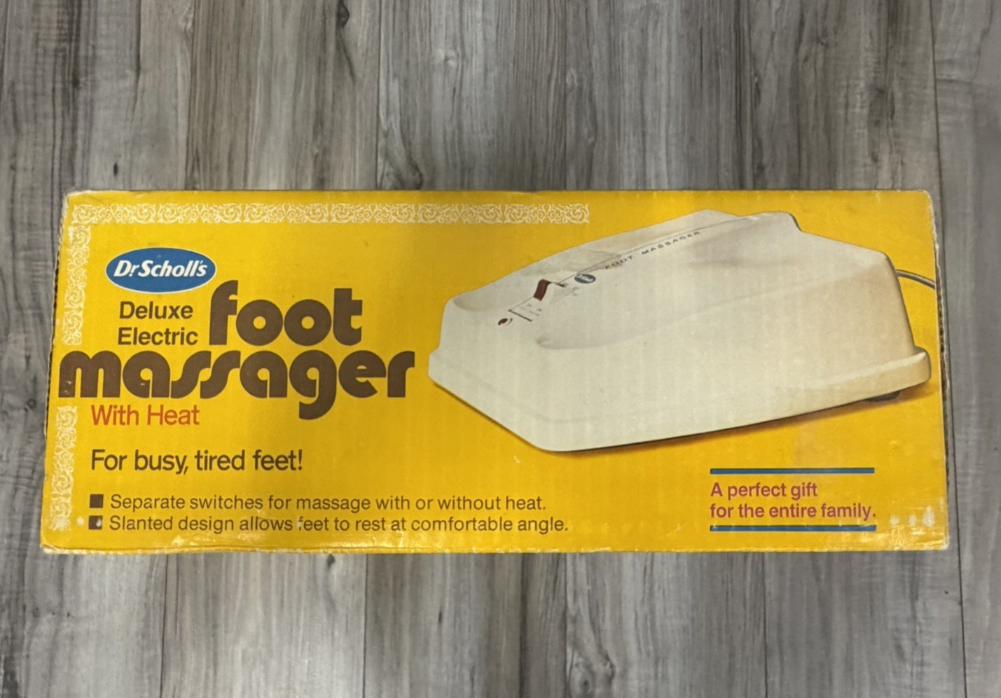 Vintage Dr. Scholl’s Deluxe Electric Foot Massager w/ Heat No. 413X Harvest Gold