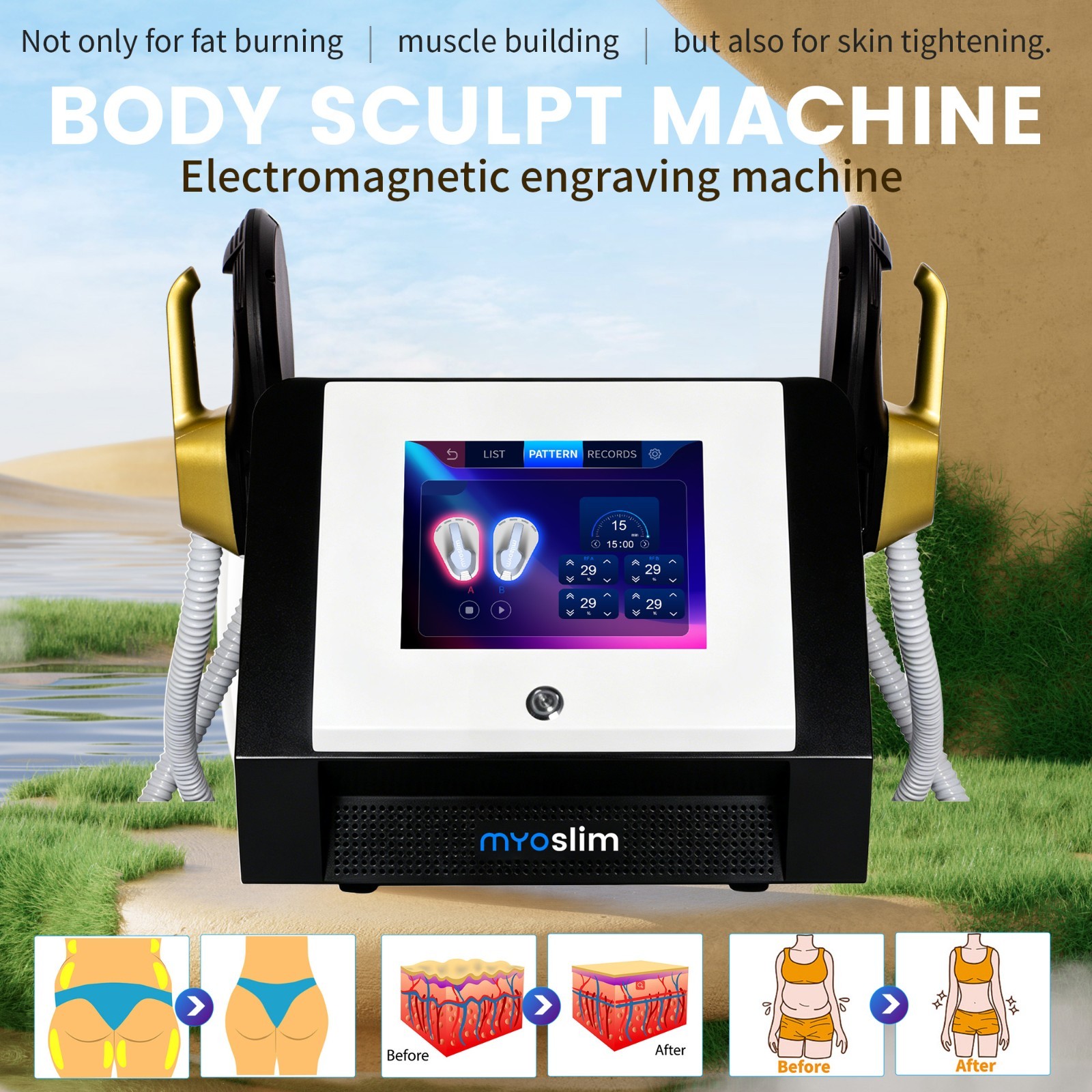 Hi-EMT Magnetic Body Sculptor MYOslim Fat Burn Body Contouring Beauty Machine