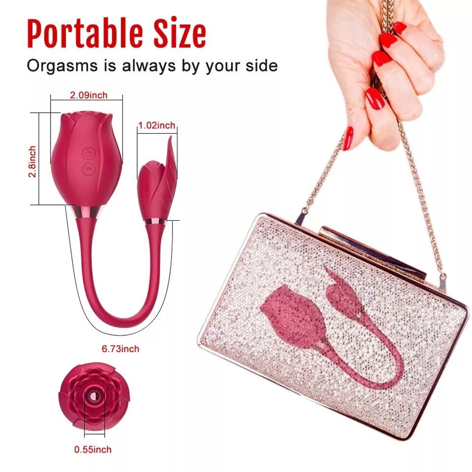 Multispeed-Personal-Massage-Rose-Vibrator-Licking-Massager-for-Women-Gift NEW