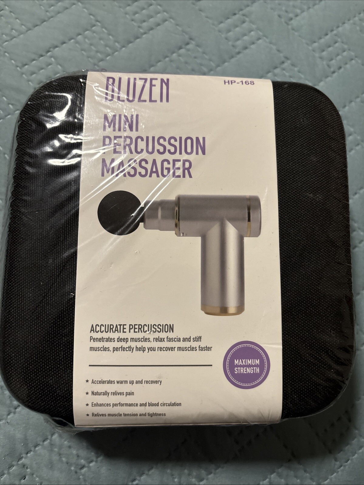New Bluzen Massage Gun Handheld Mini Percussion Massager w/Case Maximum Strength